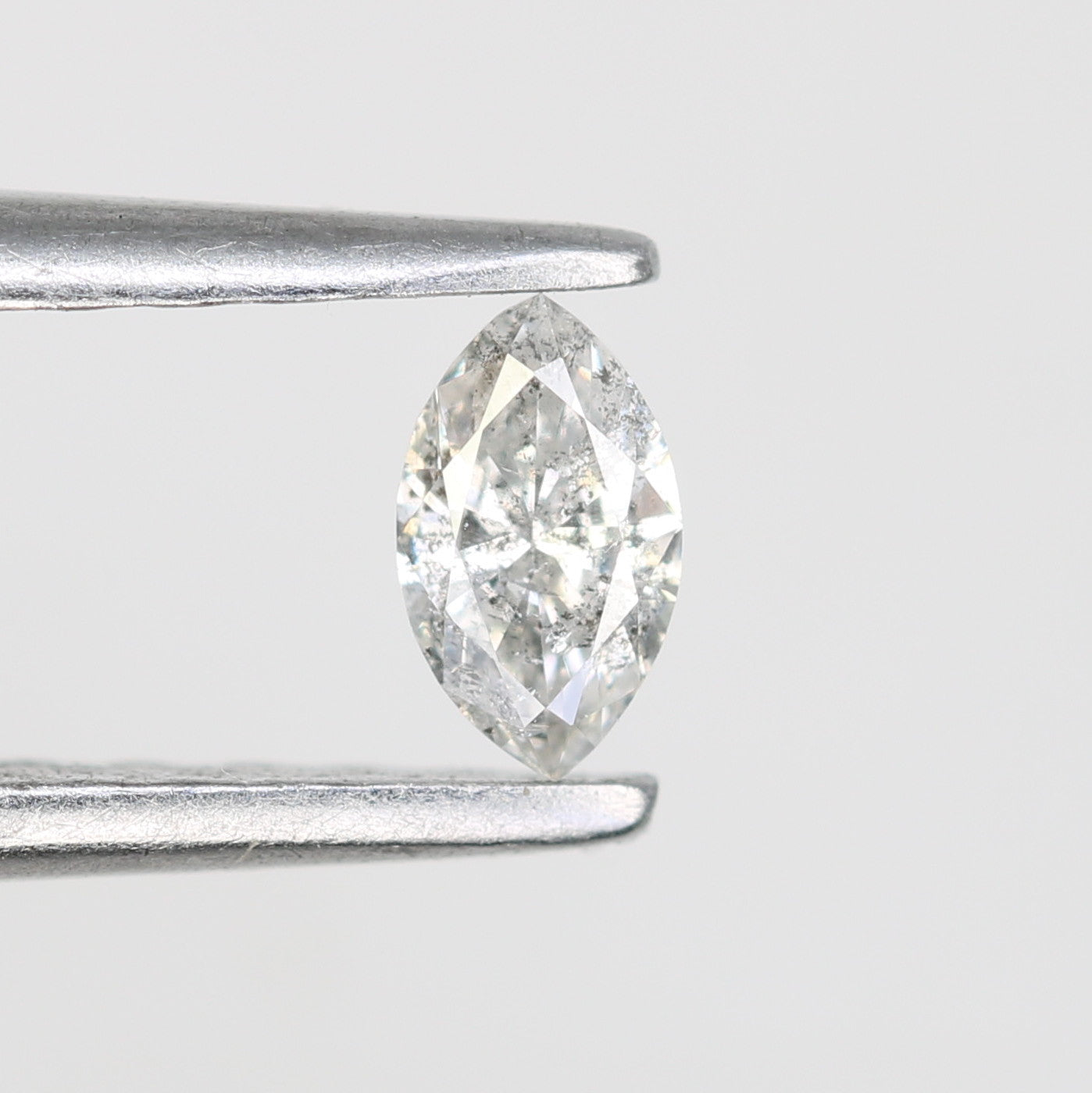 0.13 CT Marquise Shape Salt And Pepper Diamond For Engagement Ring