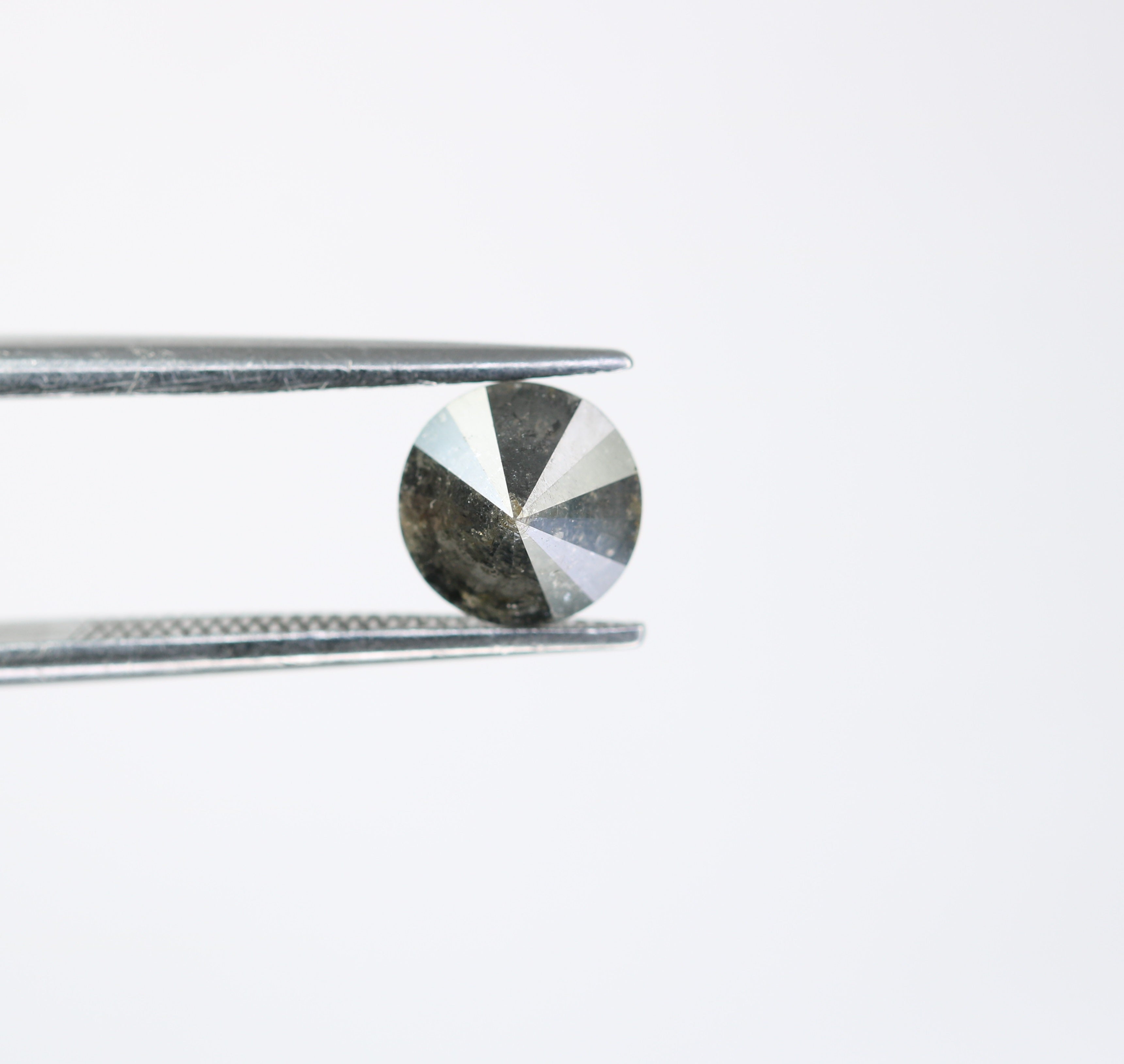 1.13 CT Round Brilliant Cut Salt and Pepper Diamond For Engagement Ring