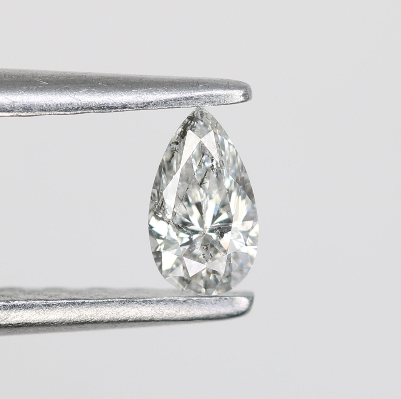 0.16 CT Natural Salt And Pepper Pear Shape Diamond For Engagement Ring