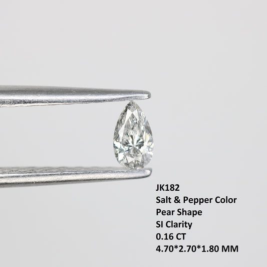 0.16 CT Natural Salt And Pepper Pear Shape Diamond For Diamond Rings Engagement Rings Diamond Necklaces Diamond Earrings Diamond Bracelets