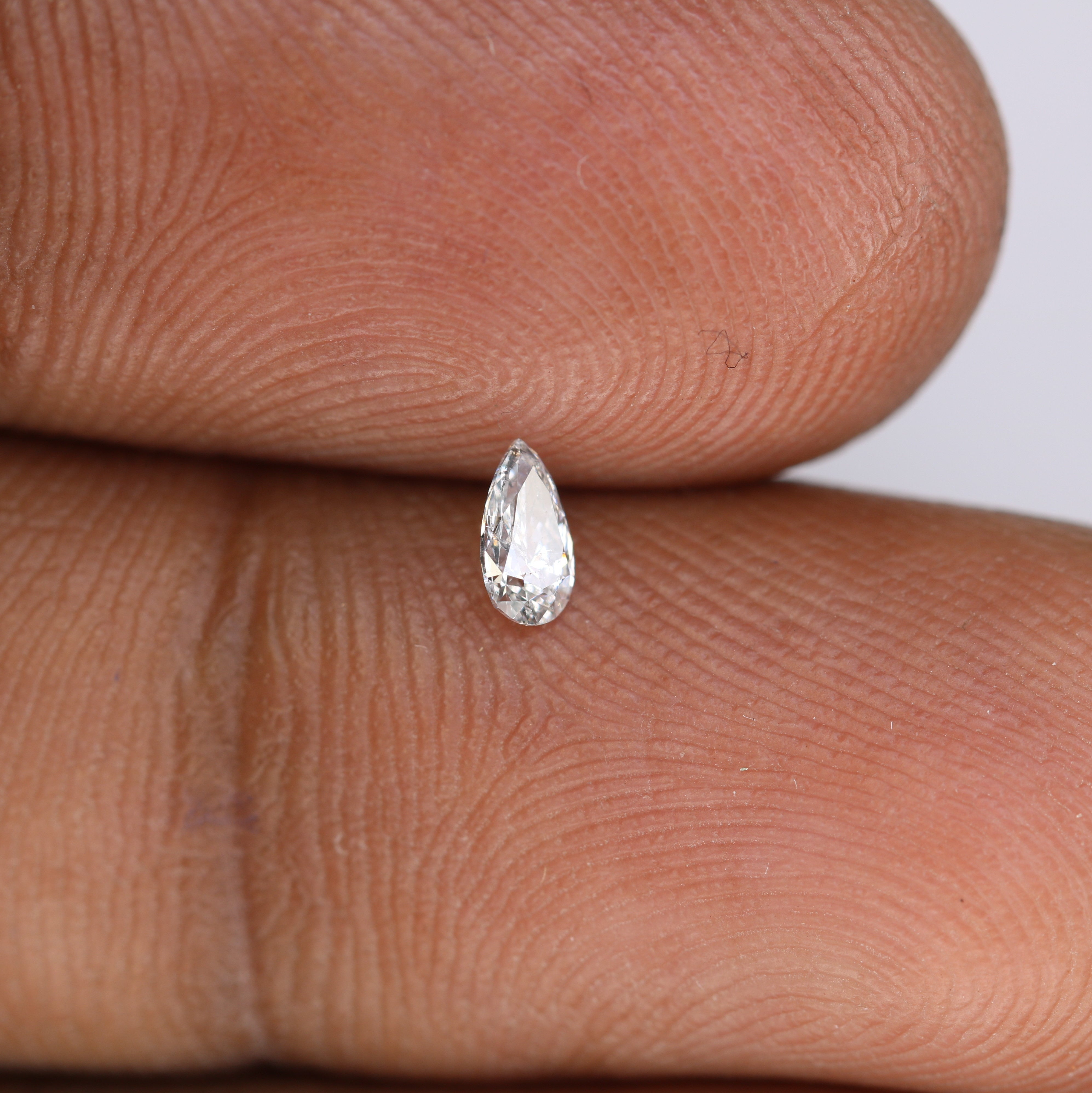 0.16 CT Natural Salt And Pepper Pear Shape Diamond For Engagement Ring