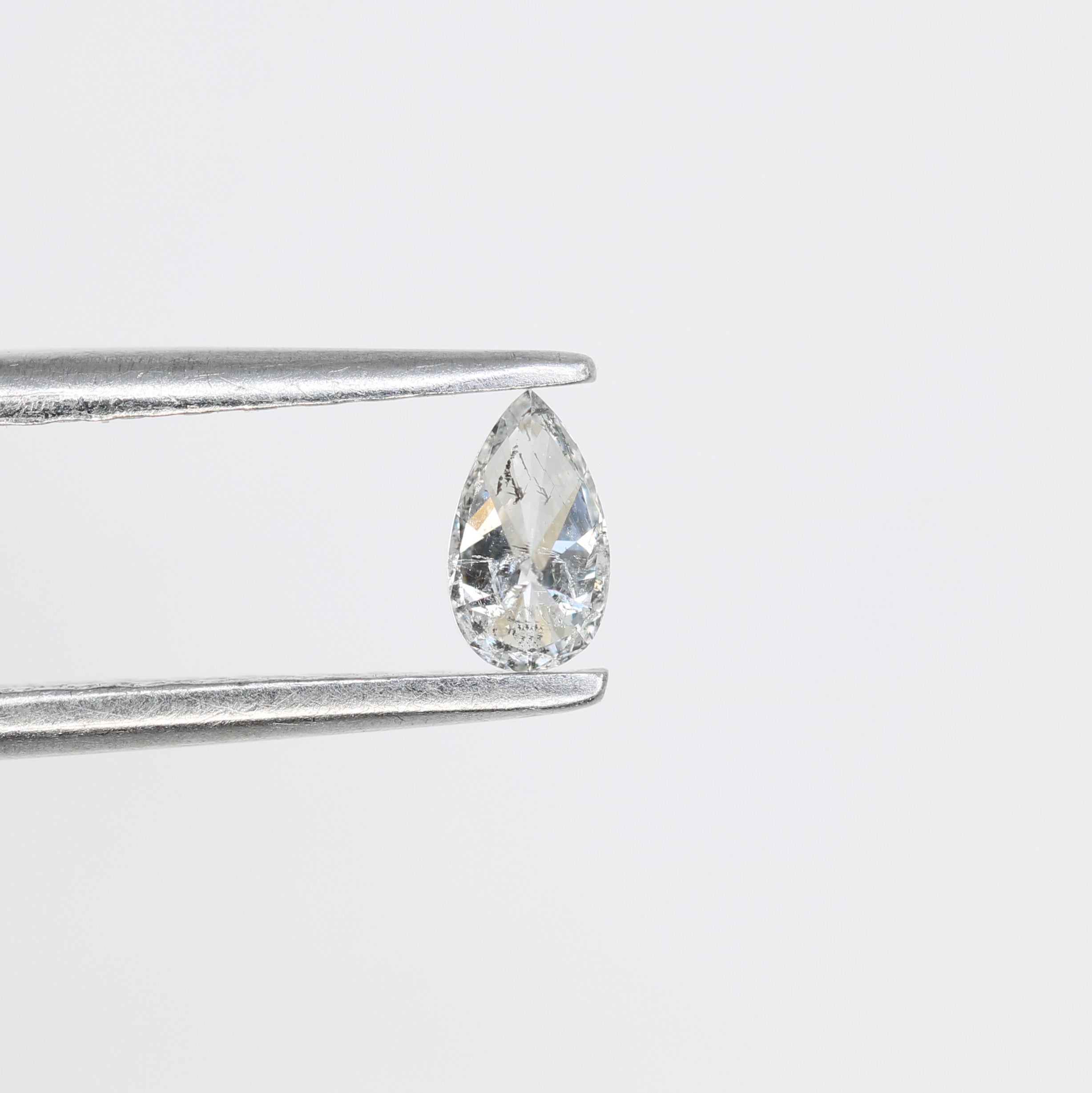 0.16 CT Natural Salt And Pepper Pear Shape Diamond For Engagement Ring