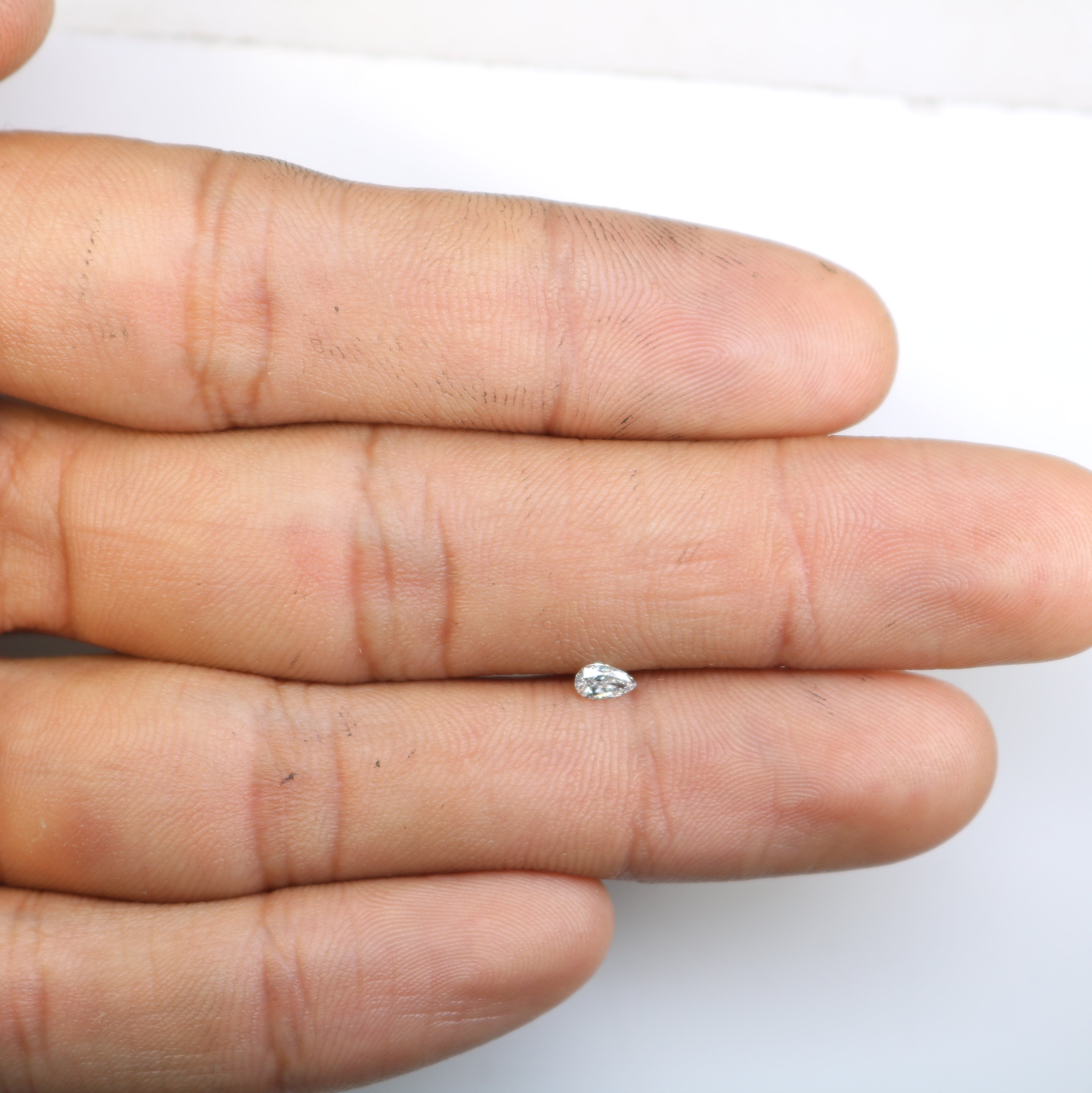 0.16 CT Natural Salt And Pepper Pear Shape Diamond For Engagement Ring