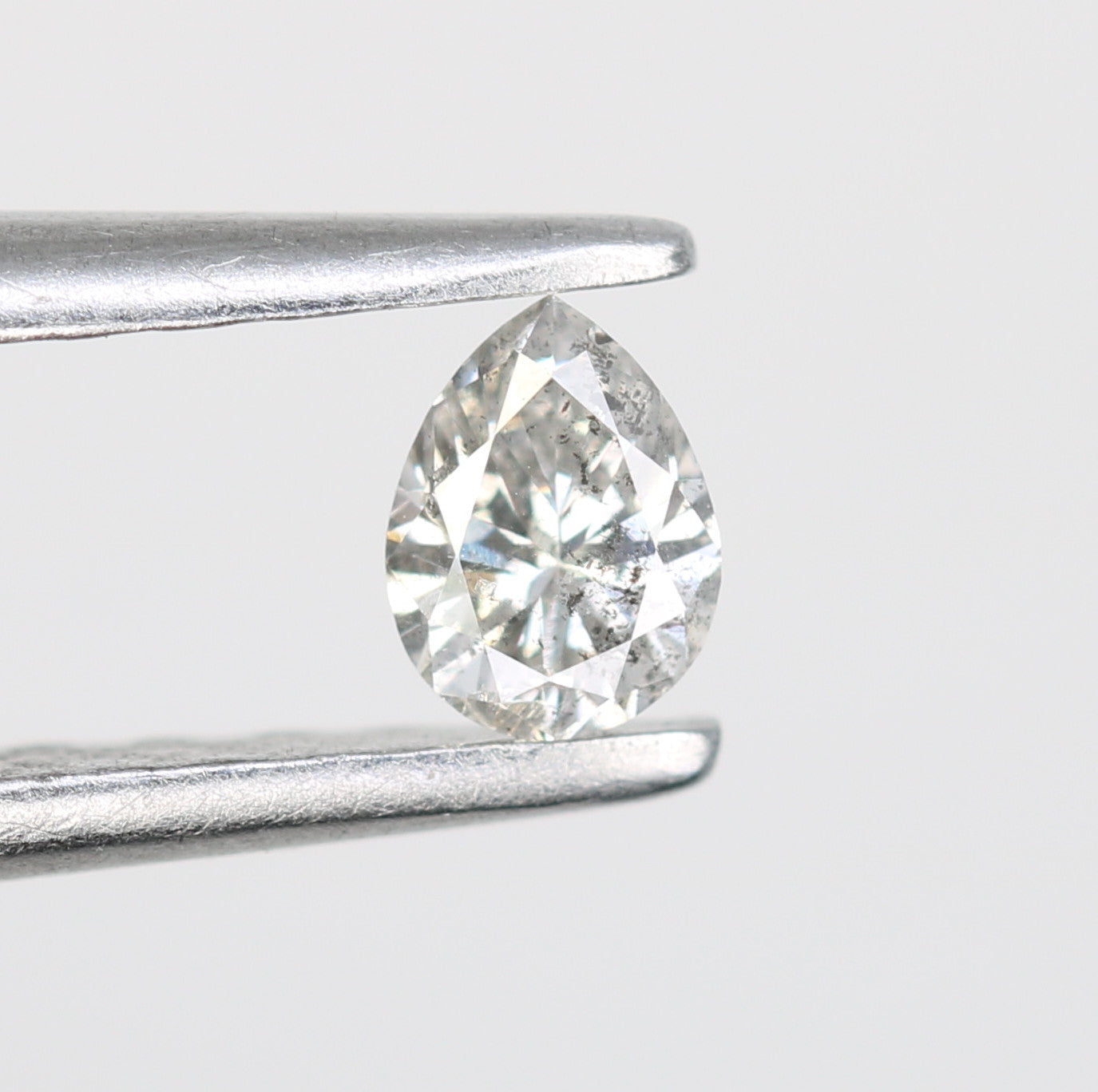 0.17 CT Pear Shape Salt And Pepper Diamond For Engagement Ring