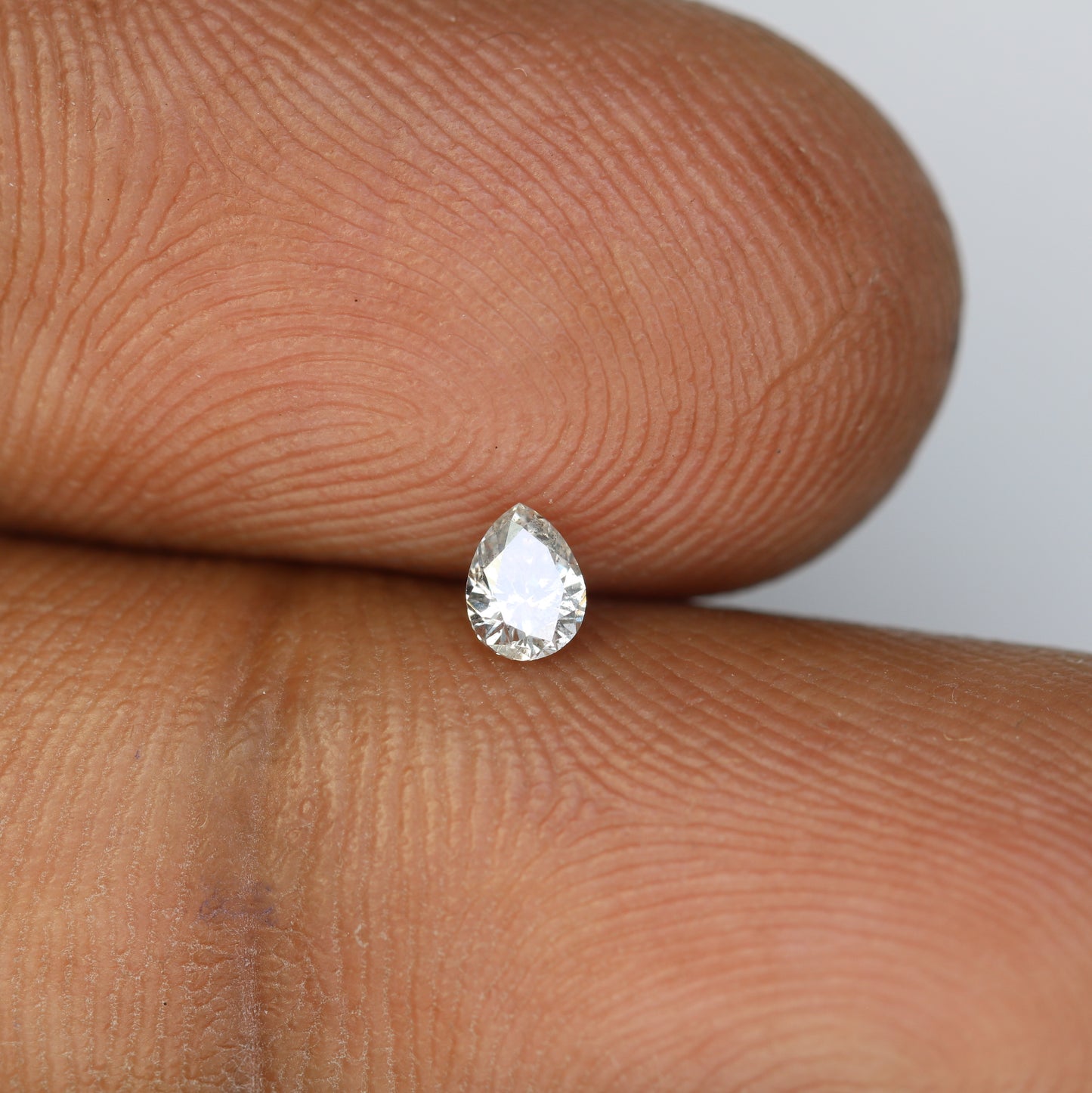 0.17 CT Pear Shape Salt And Pepper Diamond For Engagement Ring