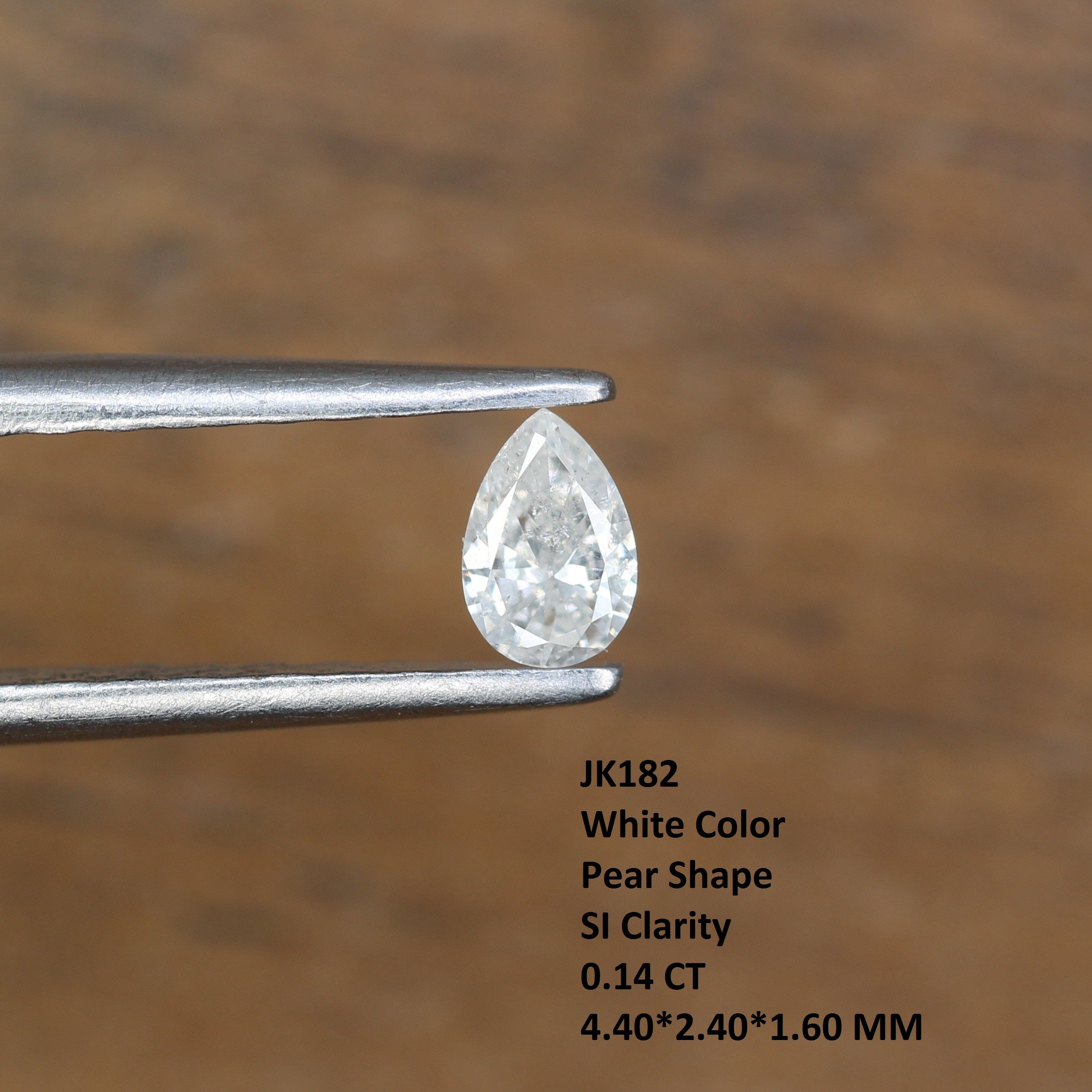 0.14 CT Pear Shape White Natural Diamond For Engagement Ring