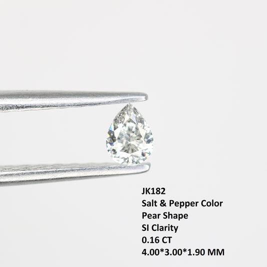 0.16 CT Pear Cut Salt And Pepper Loose Diamond For Engagement Ring