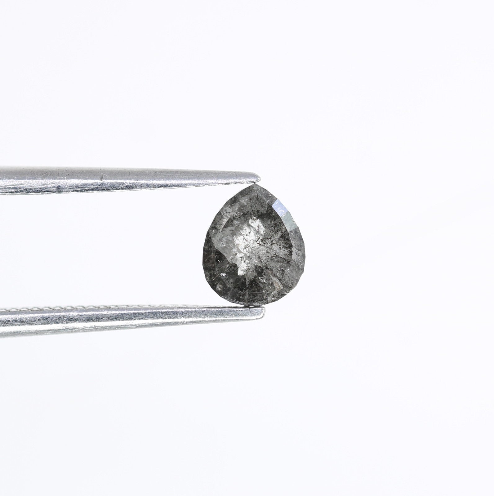 0.76 Carat Natural Pear Shaped Salt And Pepper Loose Diamond For Wedding Ring