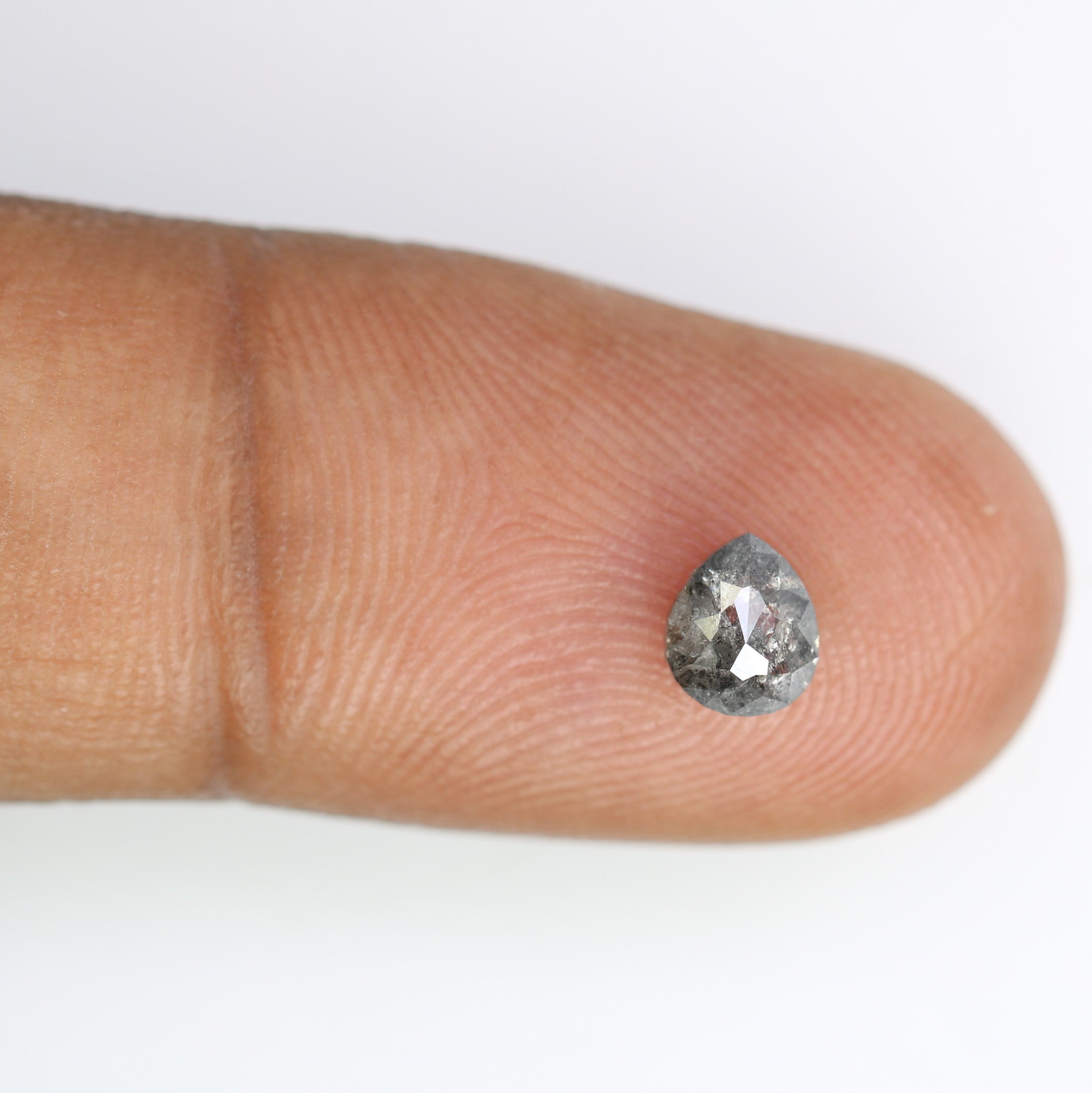0.76 Carat Natural Pear Shaped Salt And Pepper Loose Diamond For Wedding Ring