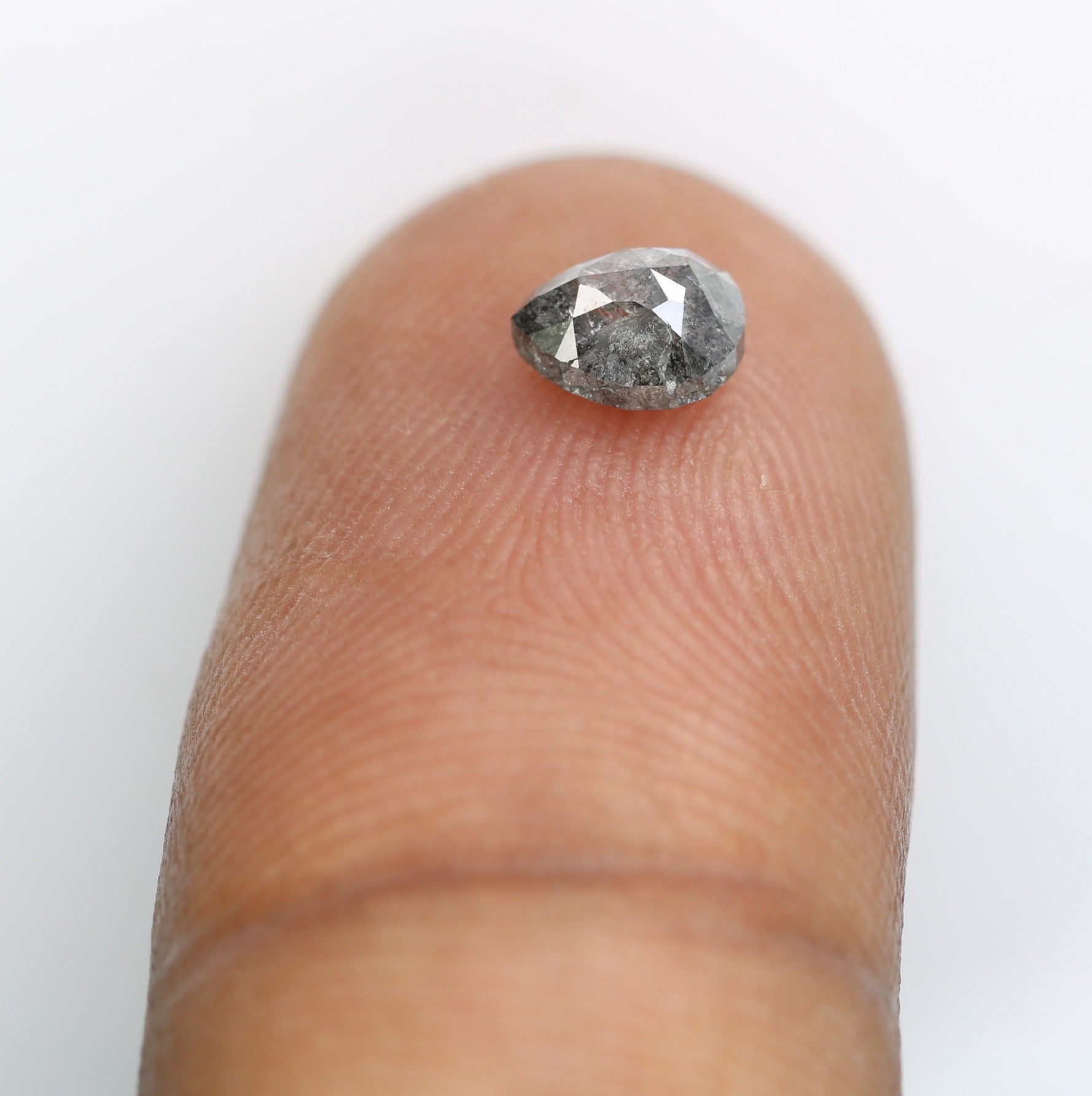 0.76 Carat Natural Pear Shaped Salt And Pepper Loose Diamond For Wedding Ring