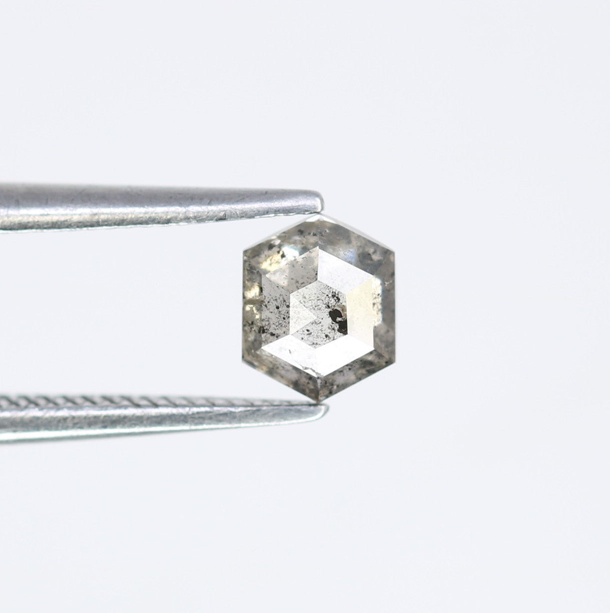 0.54 CT Loose Salt And Pepper Hexagon Shaped Diamond For Galaxy Ring