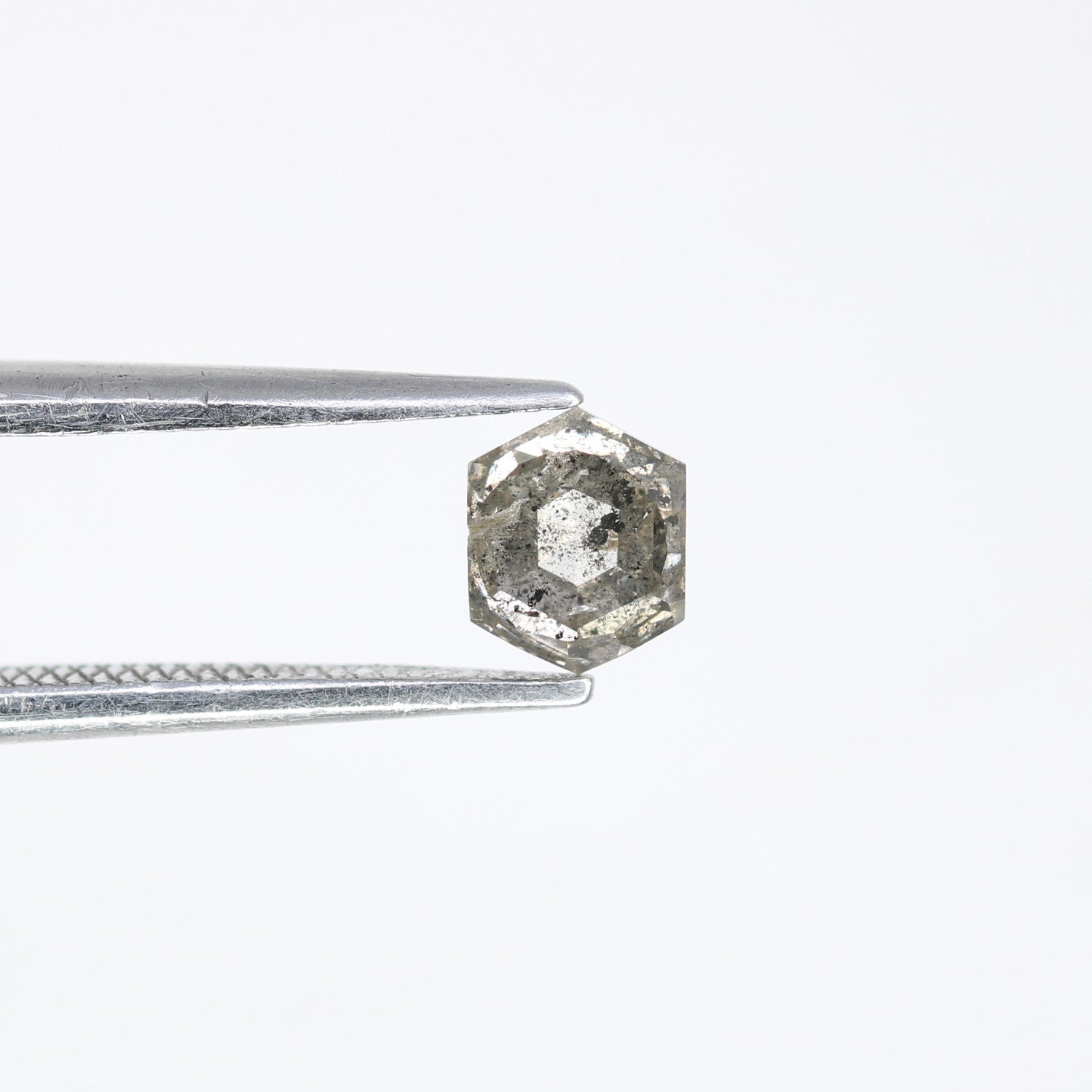 0.54 CT Loose Salt And Pepper Hexagon Shaped Diamond For Galaxy Ring