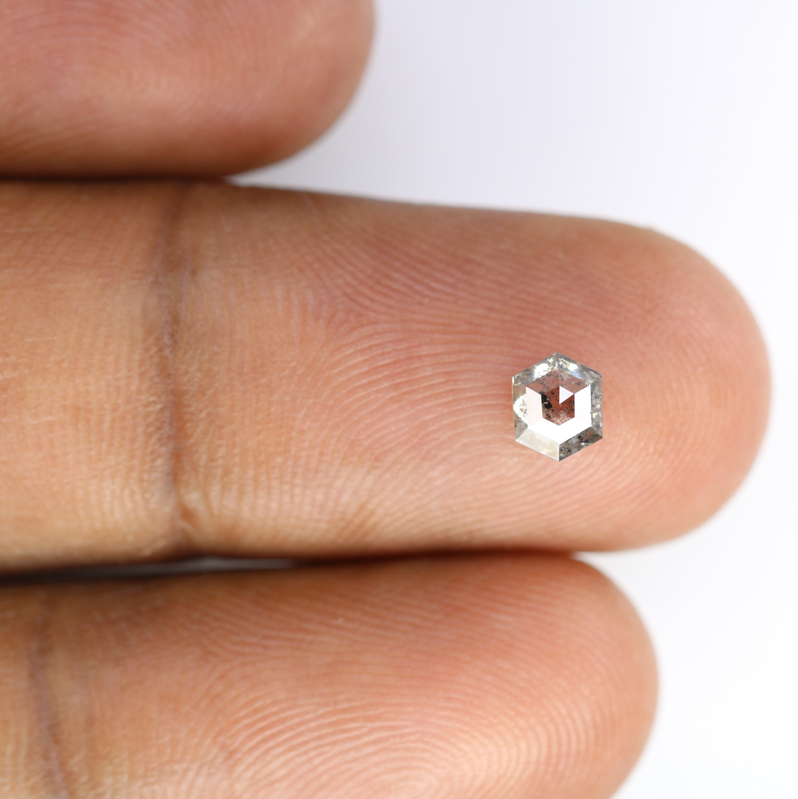 0.54 CT Loose Salt And Pepper Hexagon Shaped Diamond For Galaxy Ring