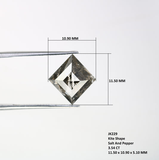 3.54 CT Kite Shape Salt And Pepper Diamond For Engagement Ring