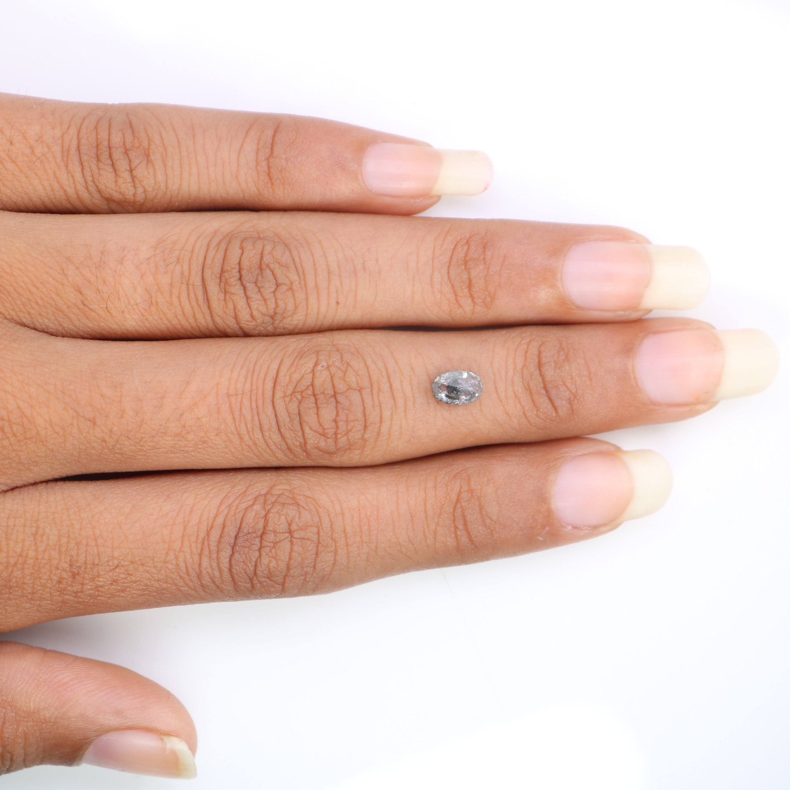 0.60 CT Natural Salt And Pepper Oval Shape Beautiful Diamond For Engagement Ring