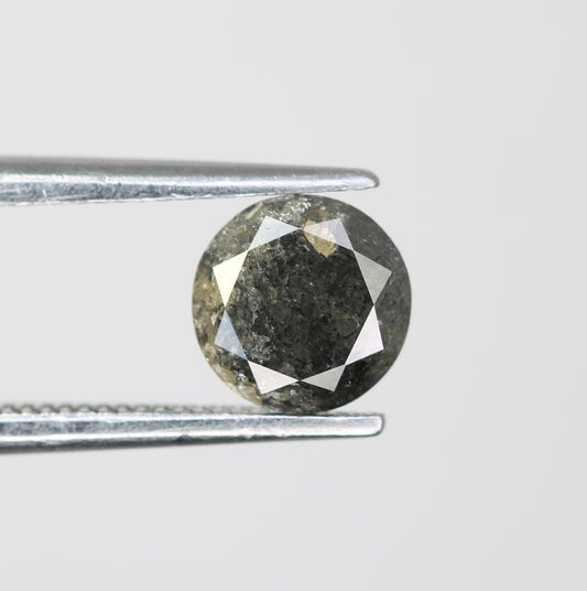 0.77 CT Round Brilliant Cut Salt and Pepper Diamond For Engagement Ring - JayKrishna Diamond