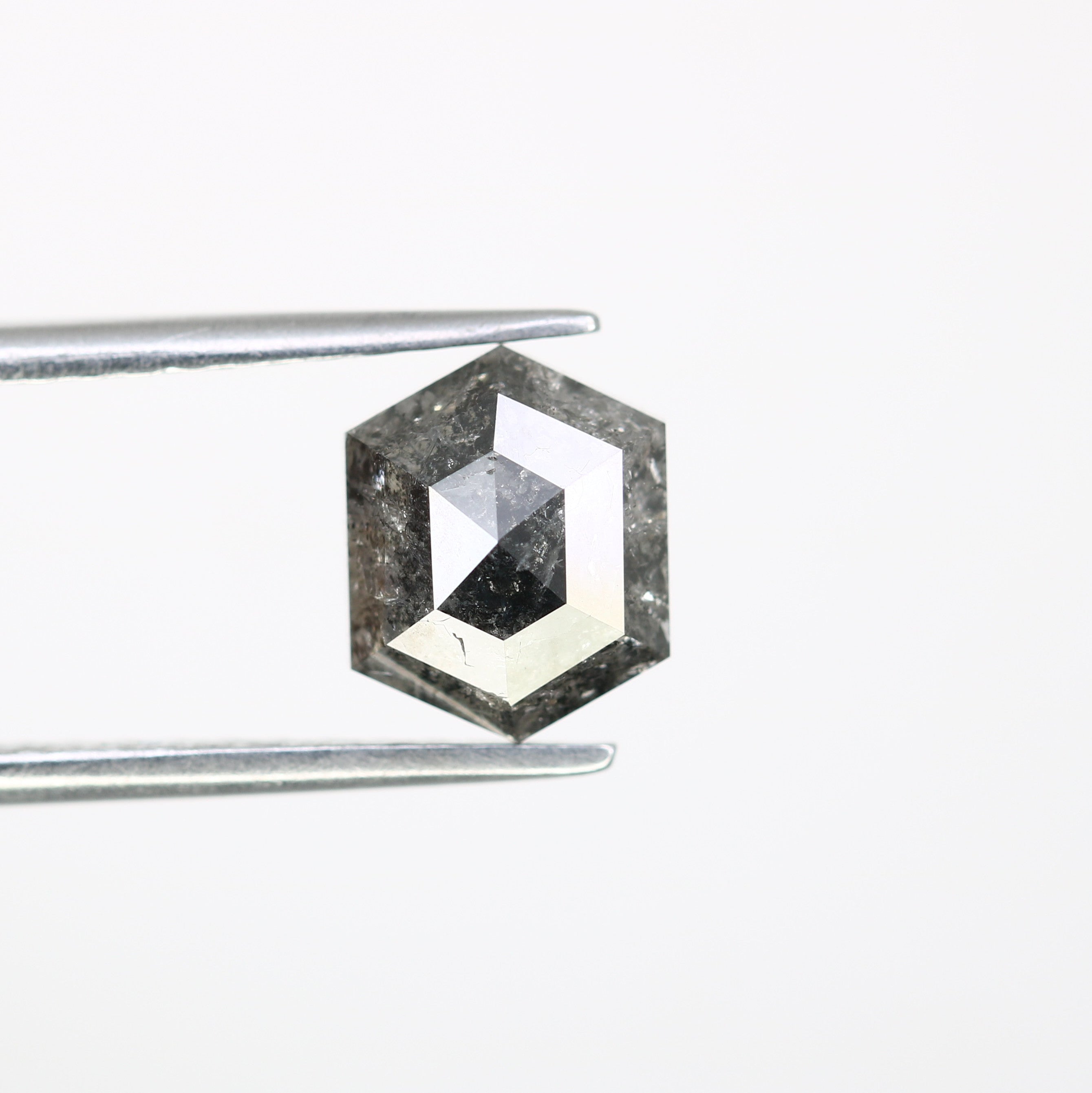 2.47 CT Salt And Pepper Elongated Hexagon Shape Diamond For Engagement Ring