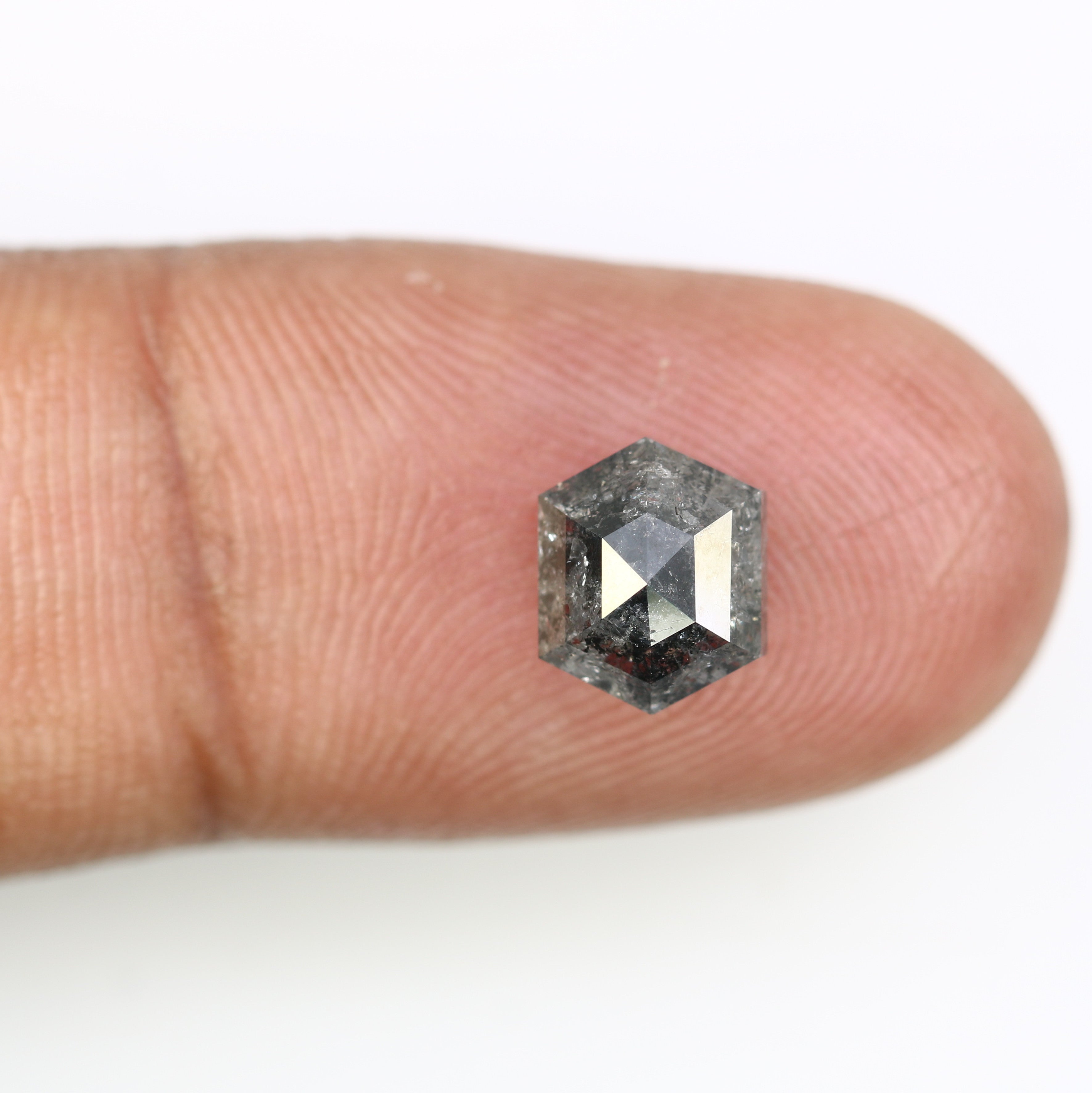 2.47 CT Salt And Pepper Elongated Hexagon Shape Diamond For Engagement Ring