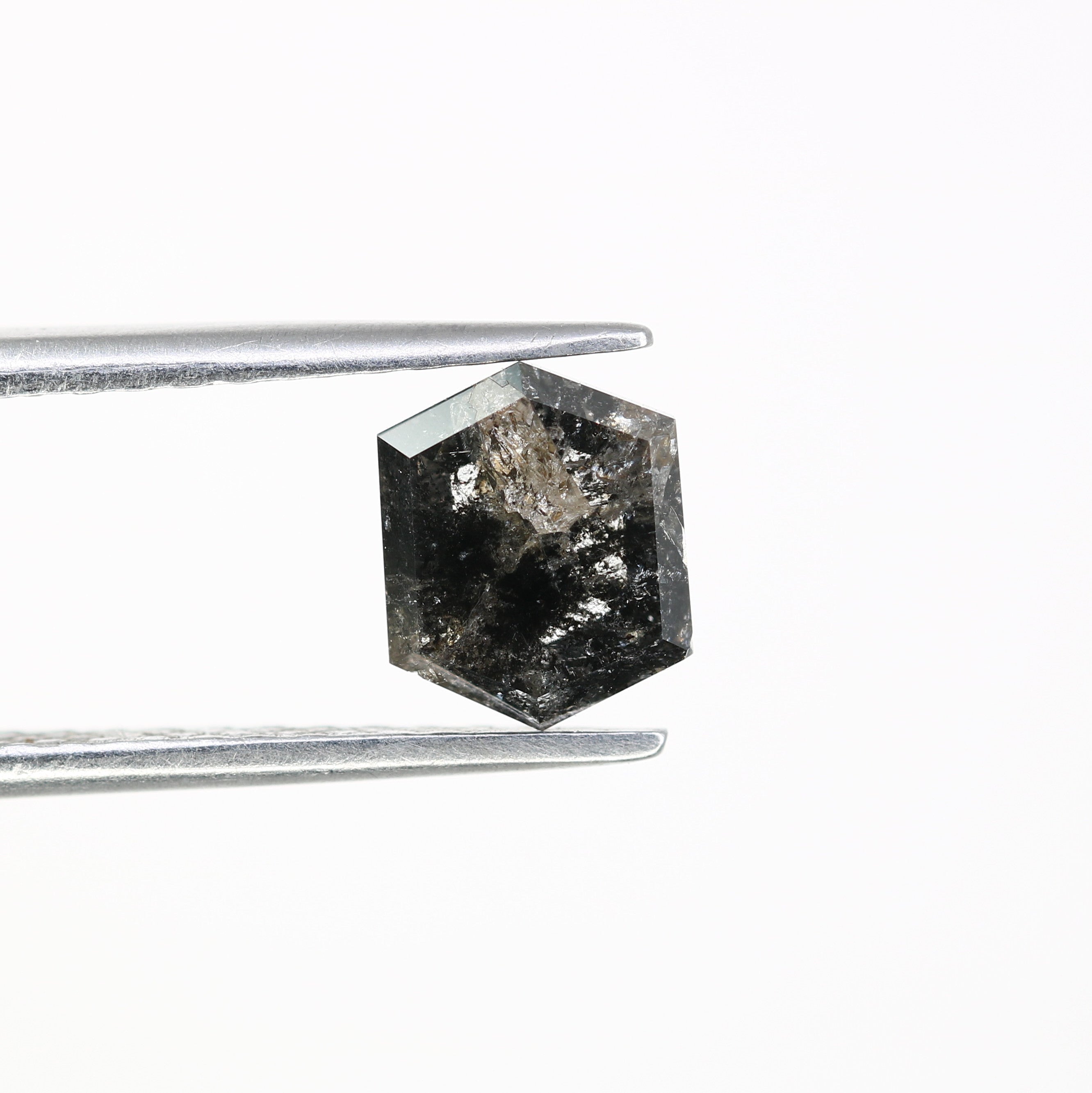 1.79 CT Loose Hexagon Cut Salt And Pepper Diamond For Engagement Ring