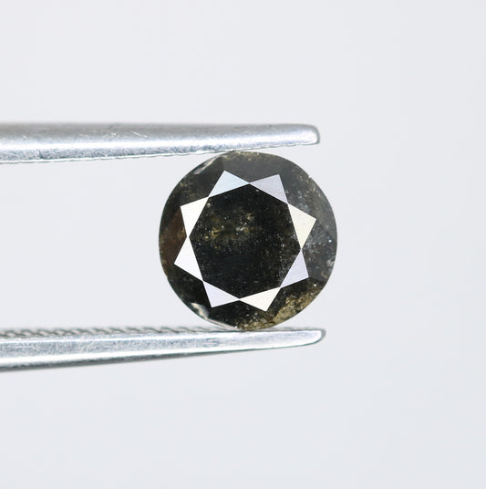 0.76 CT Salt and Pepper Round Brilliant Cut Diamond For Engagement Ring - JayKrishna Diamond