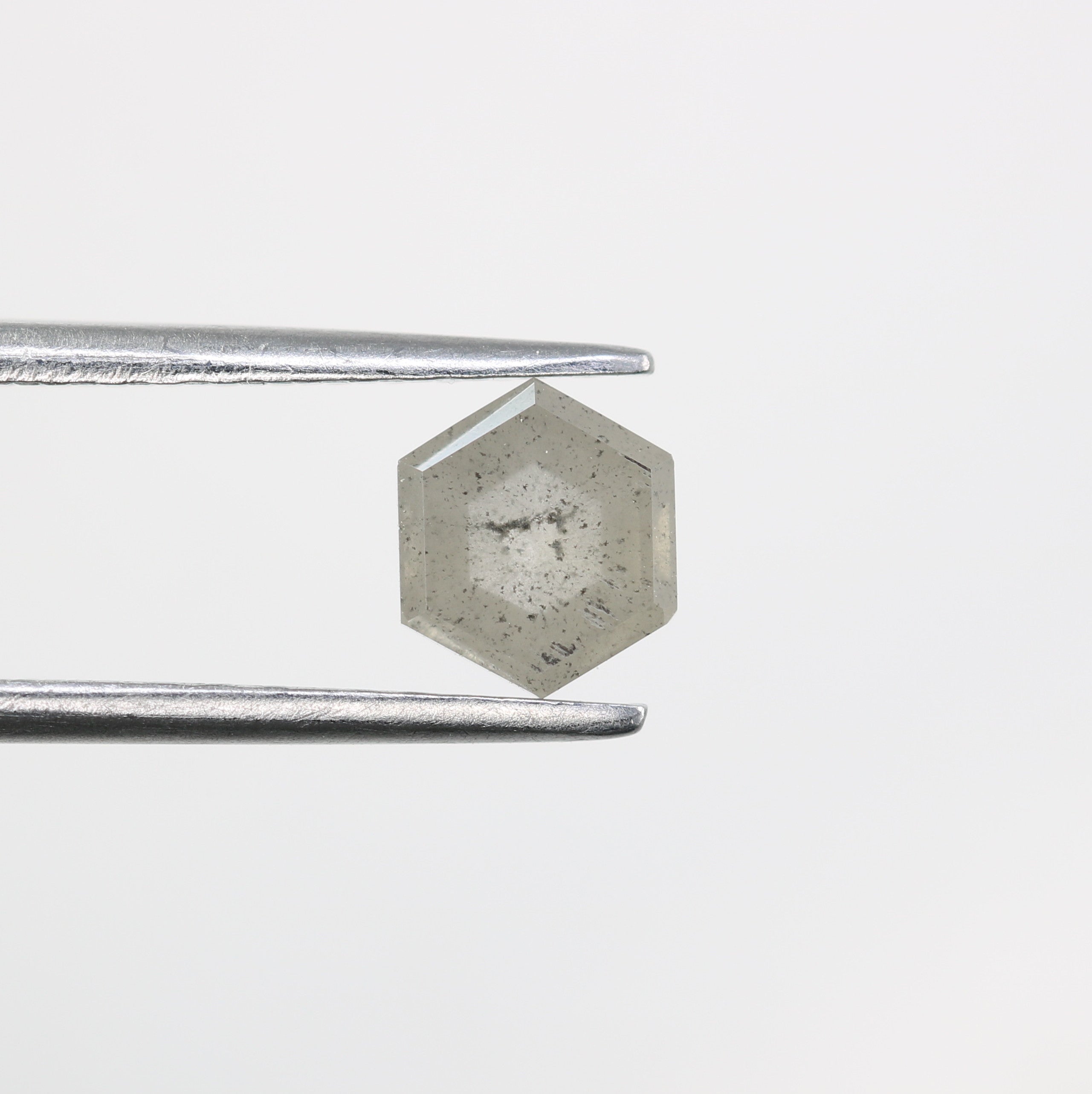 0.95 CT Hexagon Shape Salt And Pepper Diamond For Engagement Ring