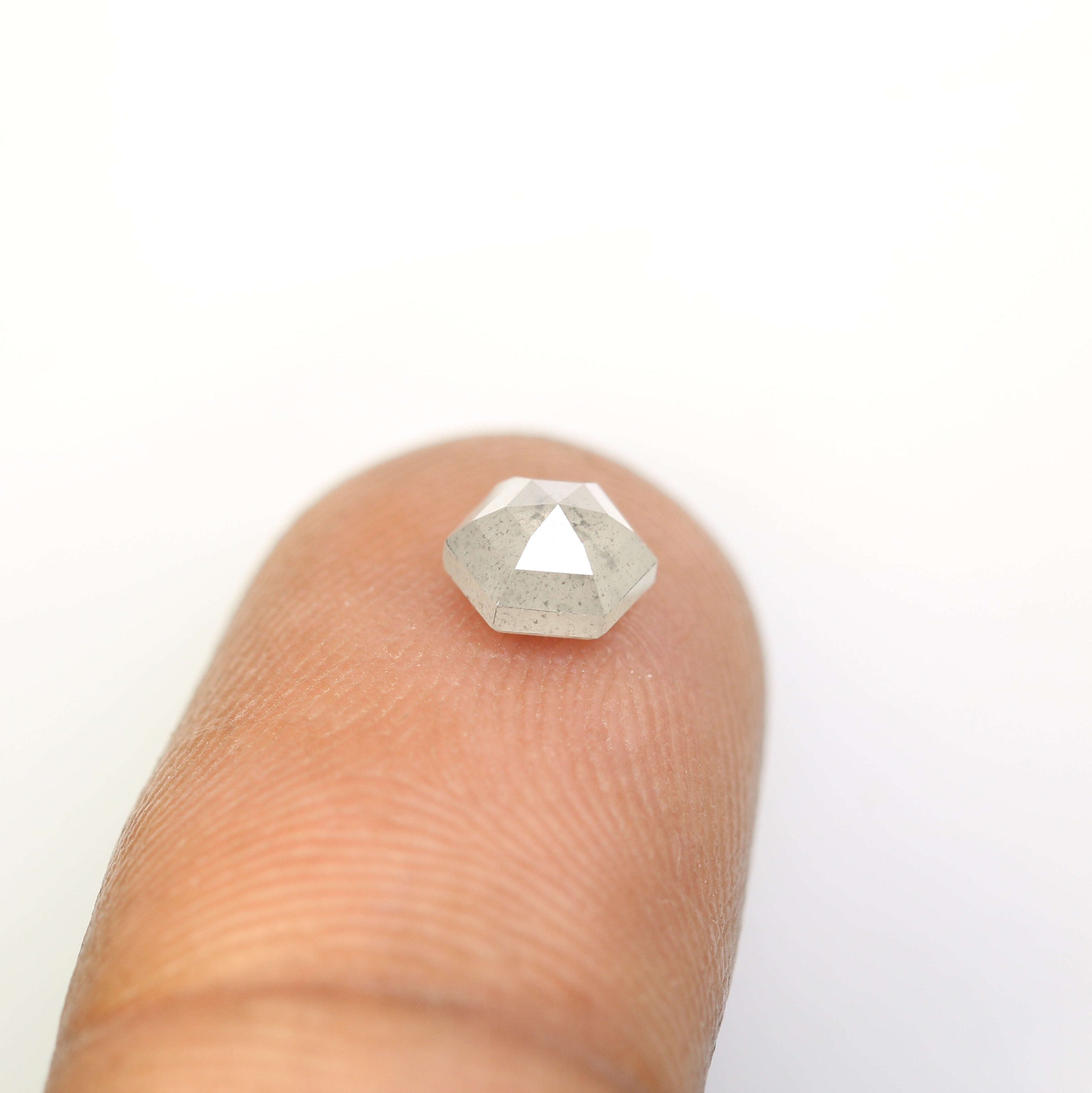 0.95 CT Hexagon Shape Salt And Pepper Diamond For Engagement Ring
