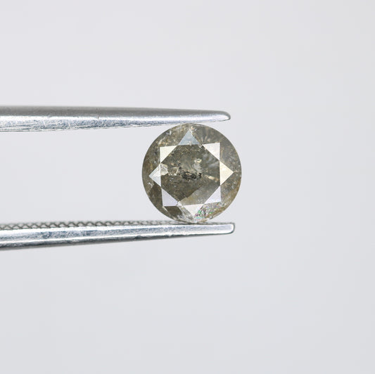 0.76 CT Salt and Pepper Round Brilliant Cut Diamond For Engagement Ring - JayKrishna Diamond