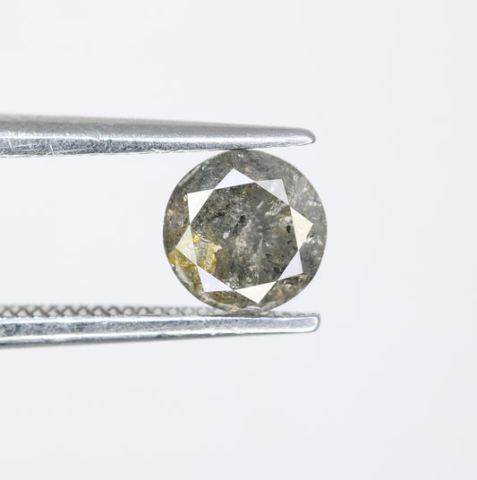 0.77 CT Round Brilliant Cut Salt and Pepper Diamond For Engagement Ring - JayKrishna Diamond