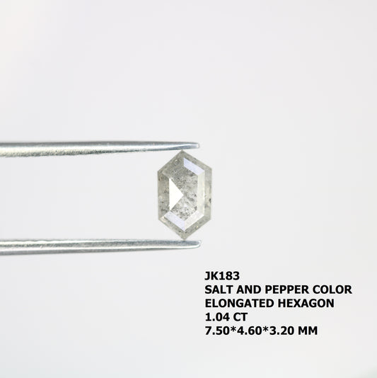1.04 CT Loose Natural Salt And Pepper Elongated Hexagon Shape Fancy Diamond