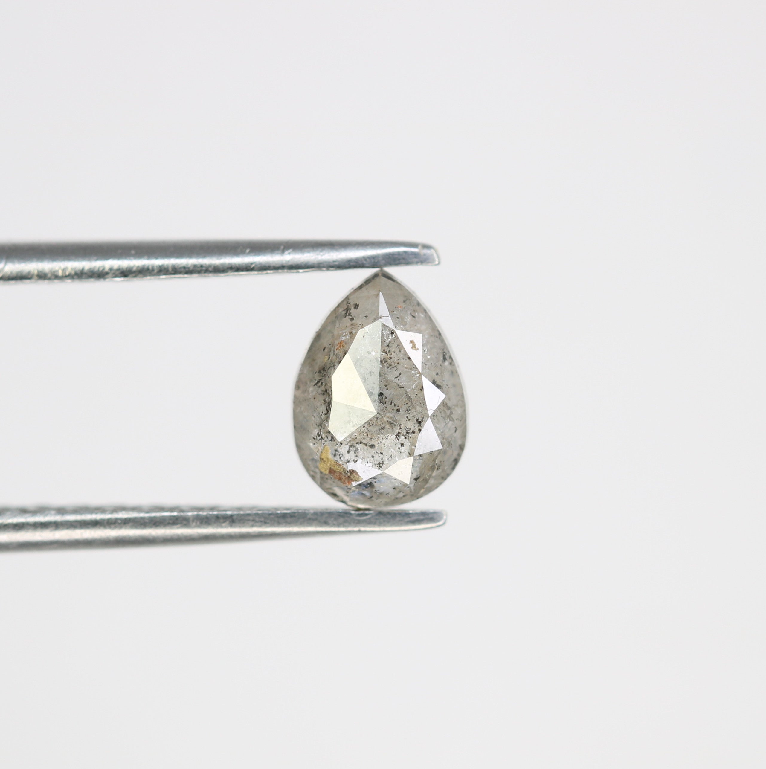 0.89 CT Pear Cut Salt And Pepper Diamond For Engagement Ring