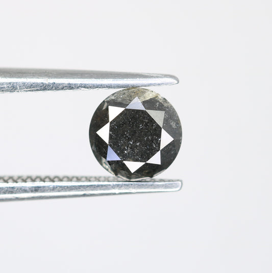 0.70 CT Round Brilliant Cut Salt and Pepper Diamond For Engagement Ring - JayKrishna Diamond
