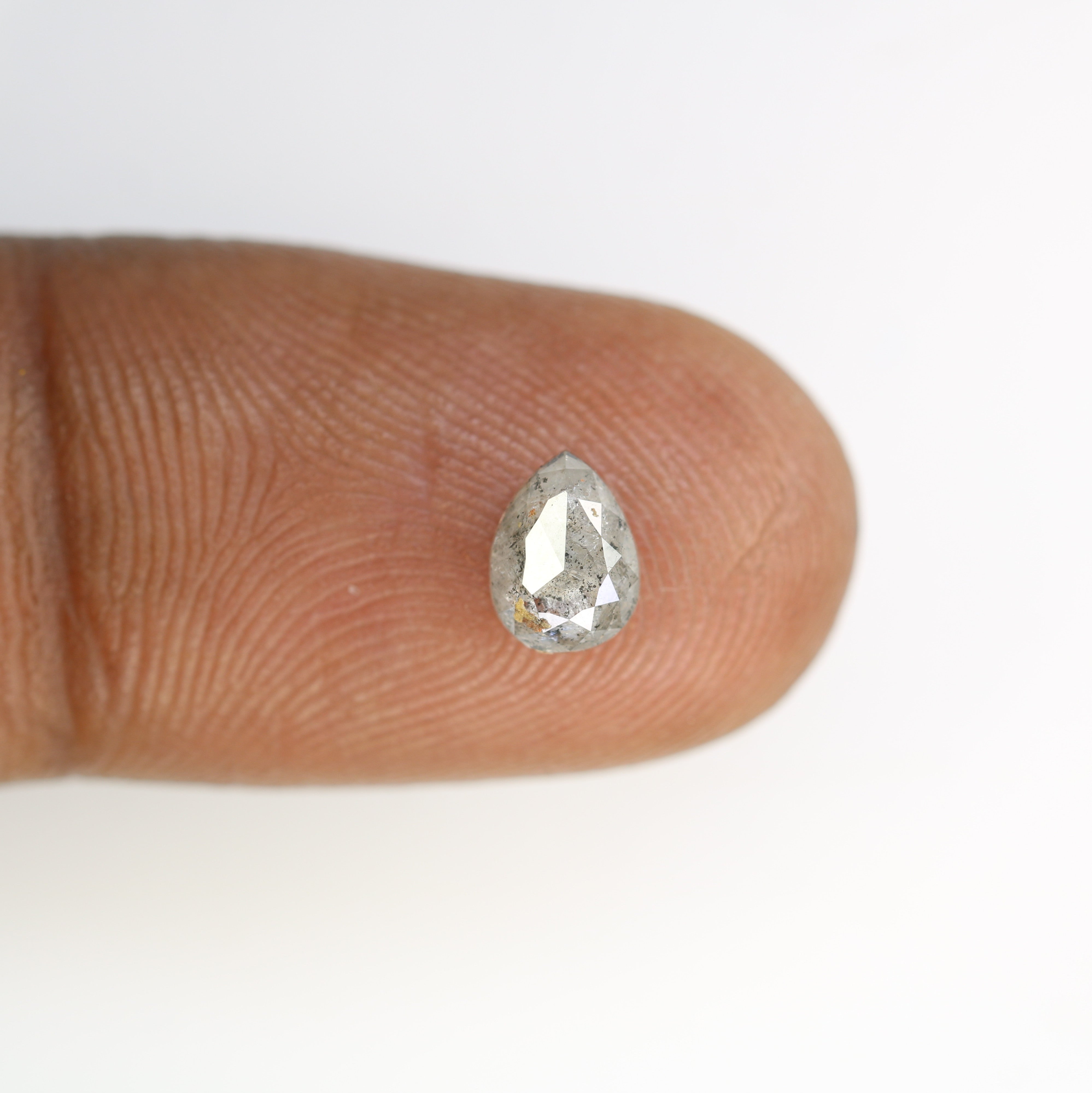 0.89 CT Pear Cut Salt And Pepper Diamond For Engagement Ring