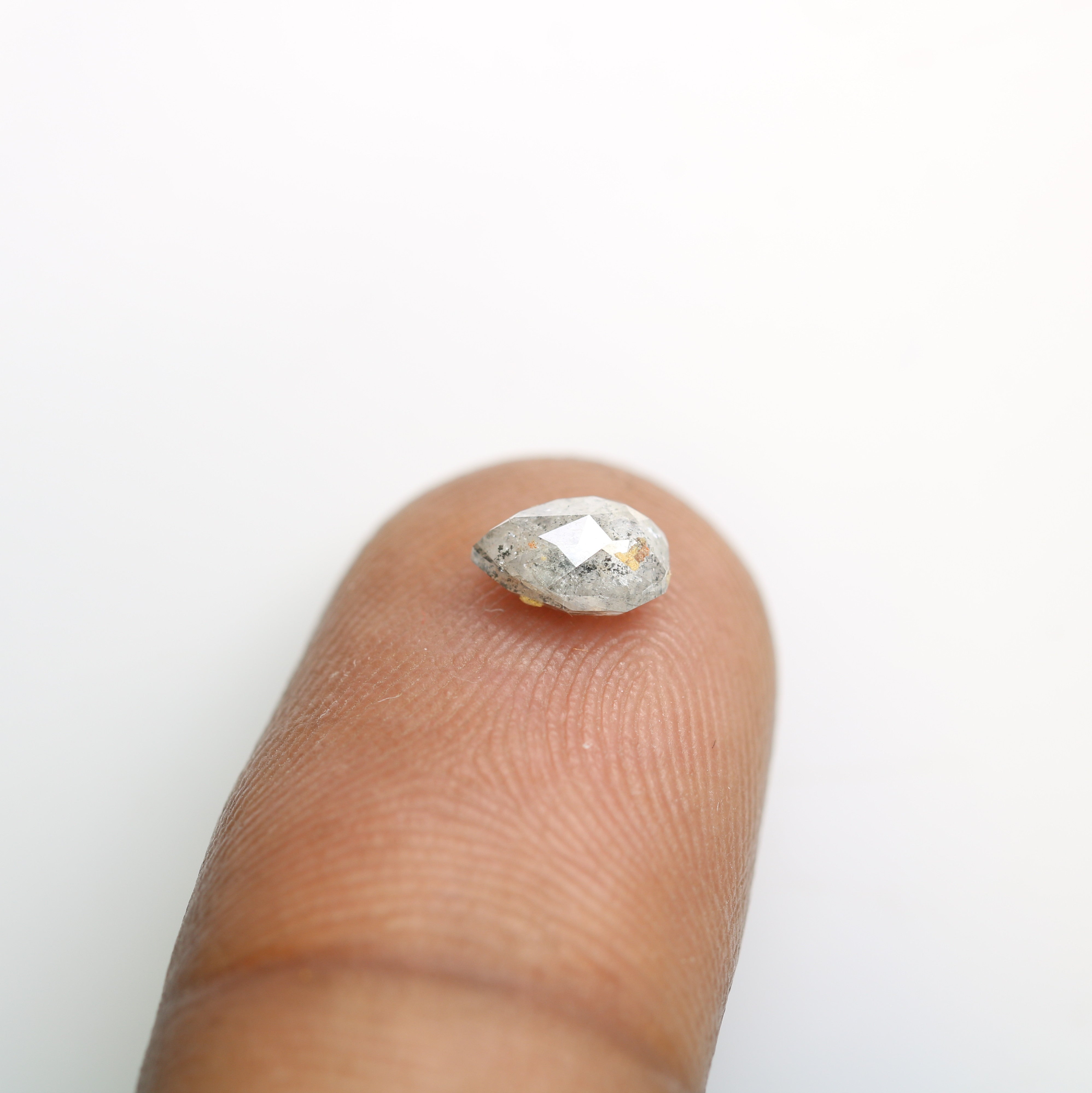 0.89 CT Pear Cut Salt And Pepper Diamond For Engagement Ring