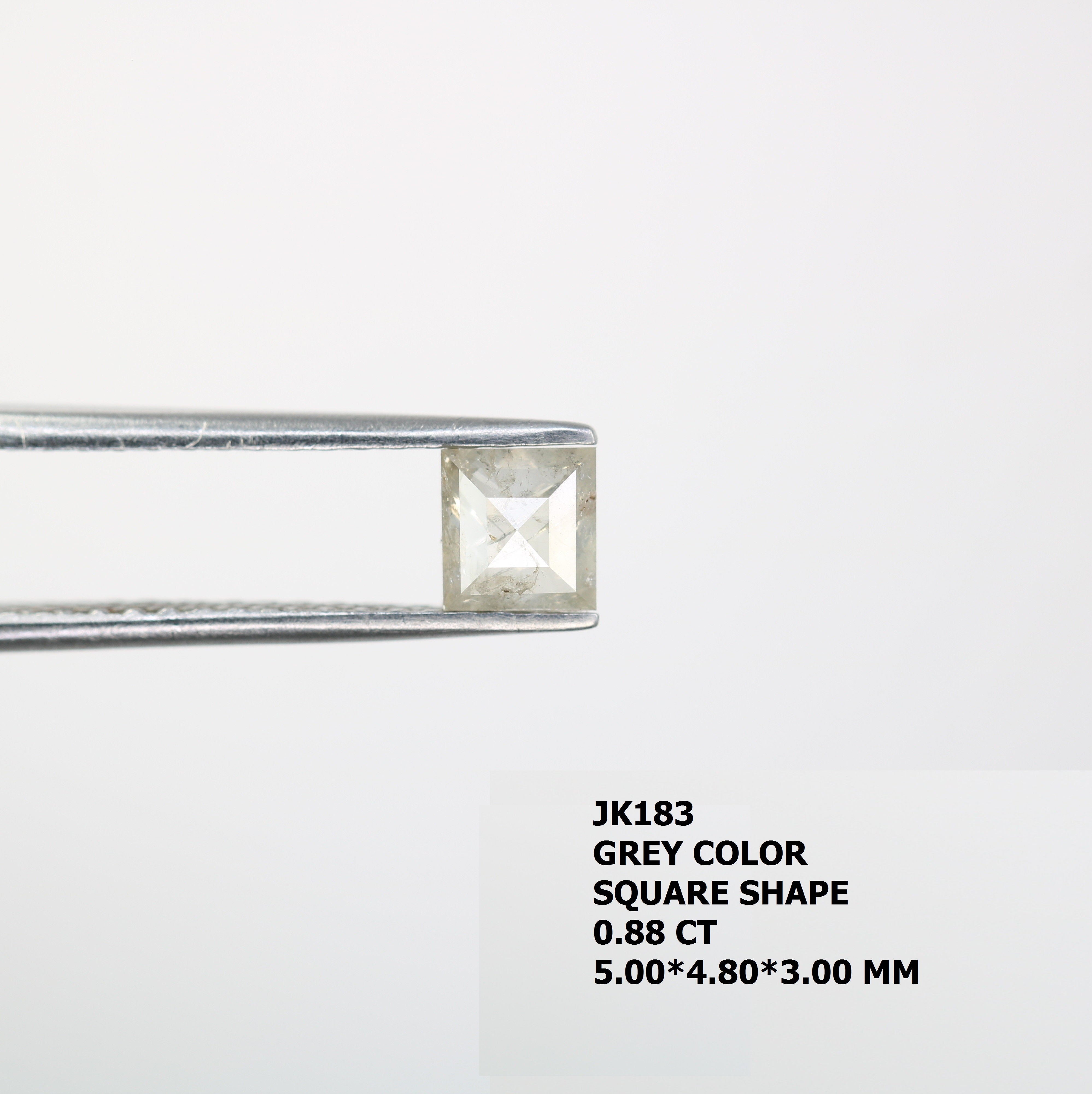 0.88 CT Grey Square Shape Diamond For Engagement Ring