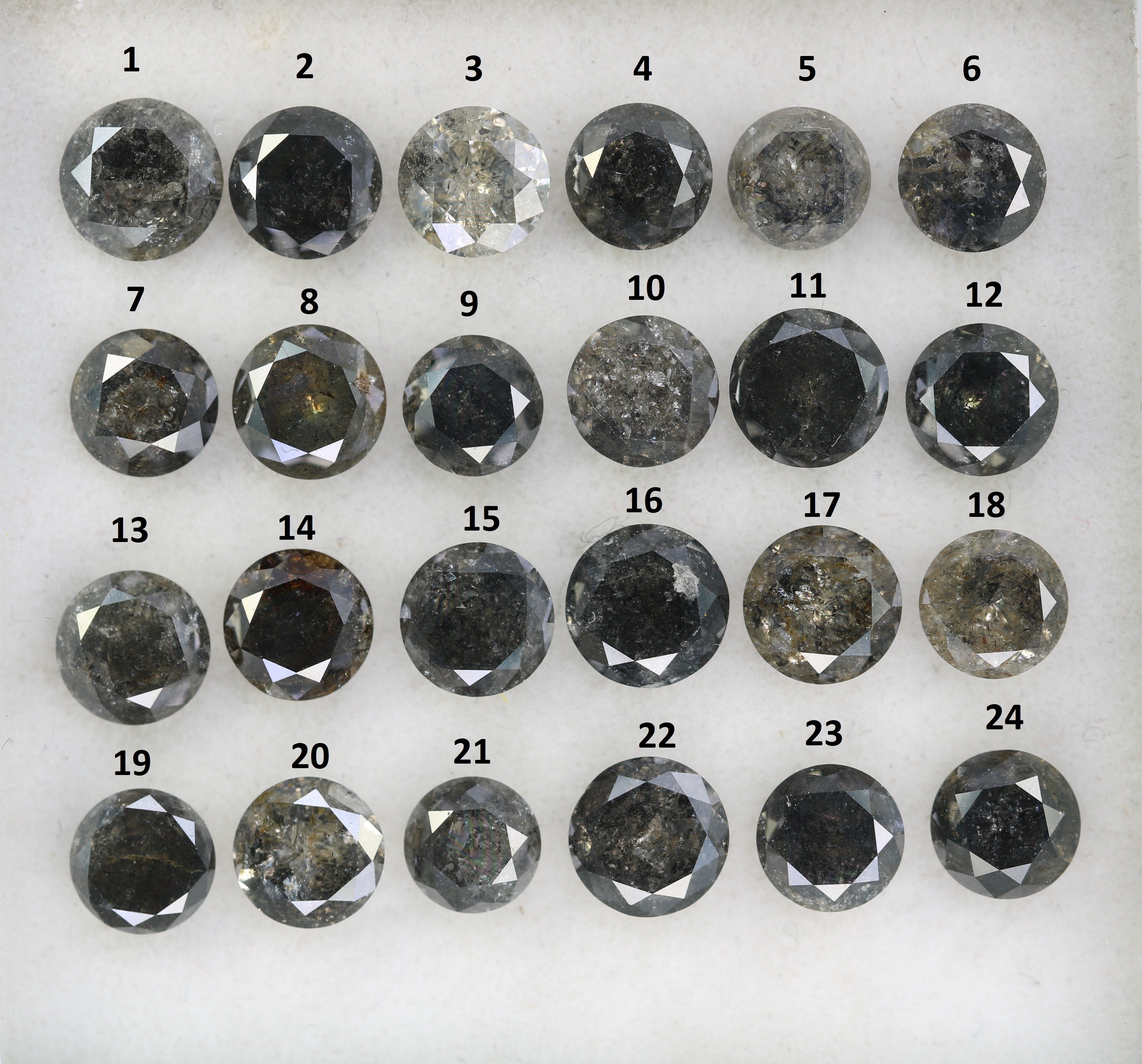 0.51 CT To 0.69 CT Salt And Pepper Round Brilliant Cut Diamond For Engagement Ring
