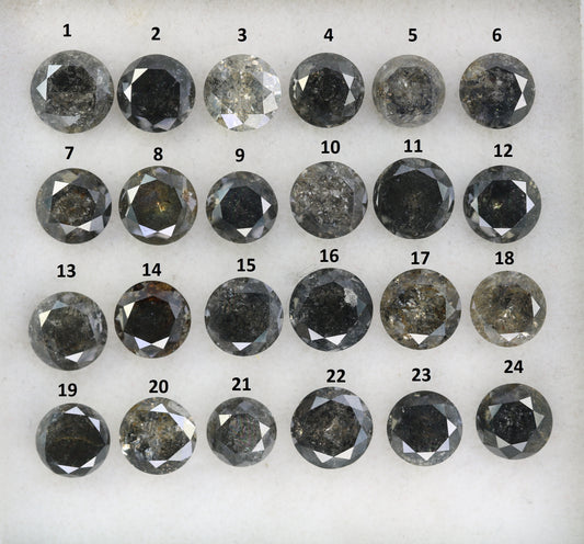 Captivating Brilliance: Explore Our Range of 0.51 CT to 0.69 CT Salt and Pepper Round Brilliant Cut Diamonds!