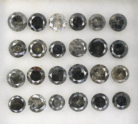 Captivating Brilliance: Explore Our Range of 0.51 CT to 0.69 CT Salt and Pepper Round Brilliant Cut Diamonds!