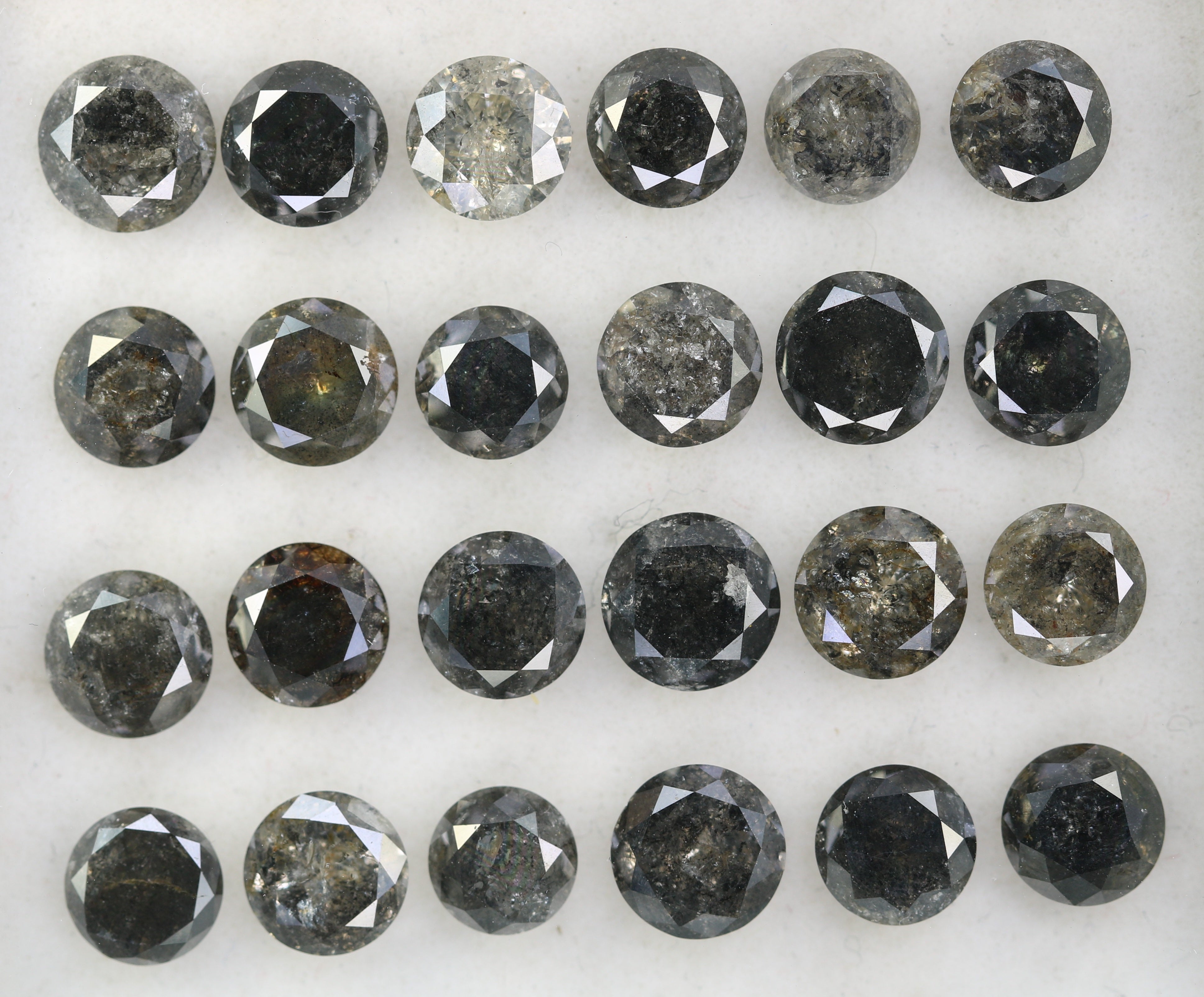 0.51 CT To 0.69 CT Salt And Pepper Round Brilliant Cut Diamond For Engagement Ring