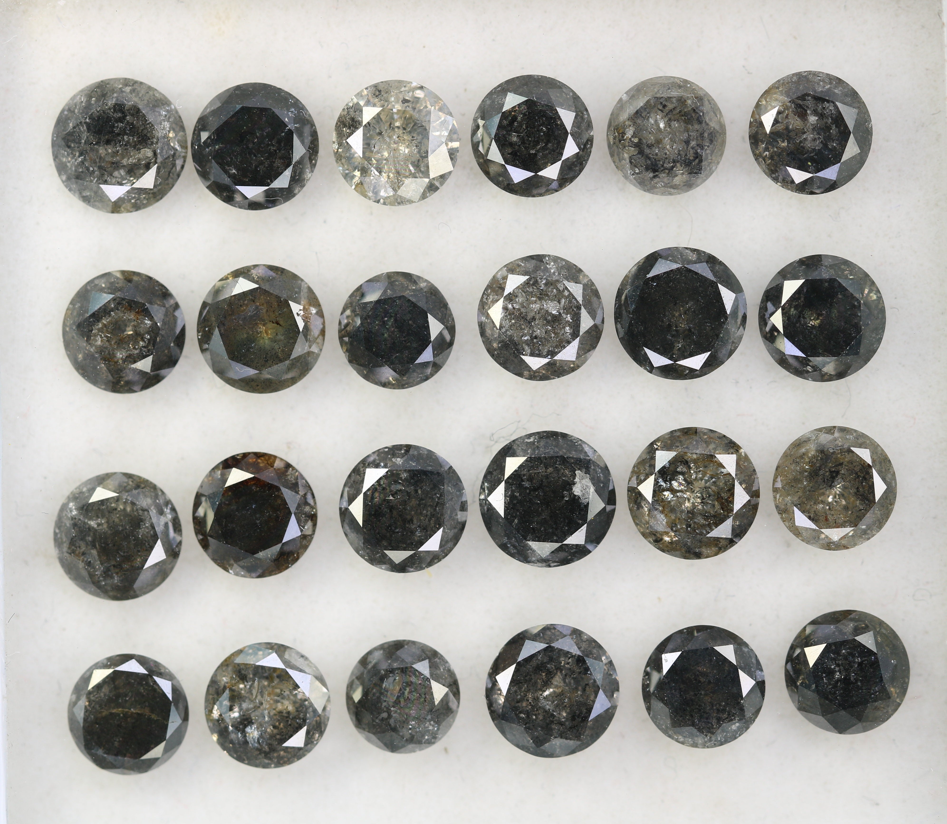 0.51 CT To 0.69 CT Salt And Pepper Round Brilliant Cut Diamond For Engagement Ring