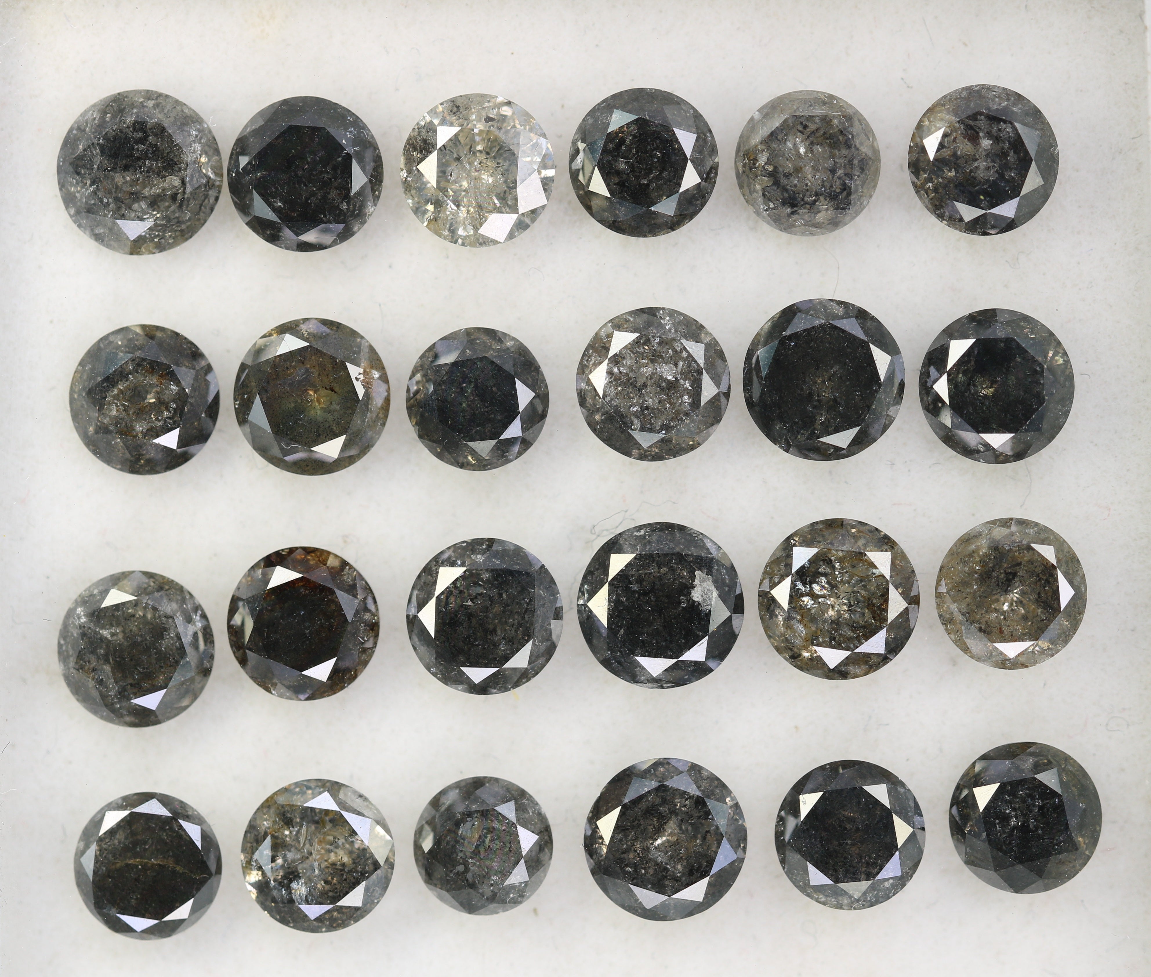 0.51 CT To 0.69 CT Salt And Pepper Round Brilliant Cut Diamond For Engagement Ring
