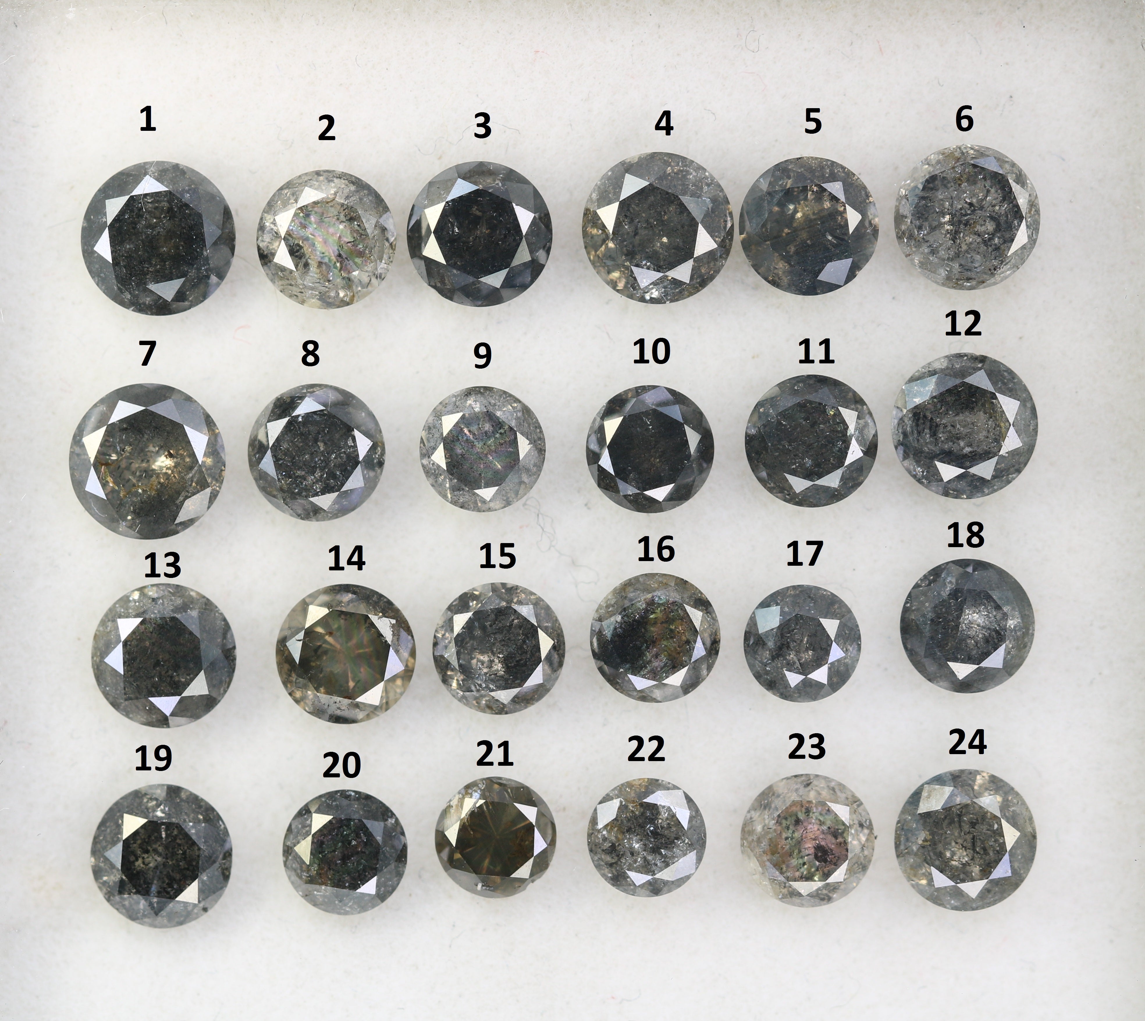 Loose Round Brilliant Cut Salt And Pepper Diamond For Engagement Ring