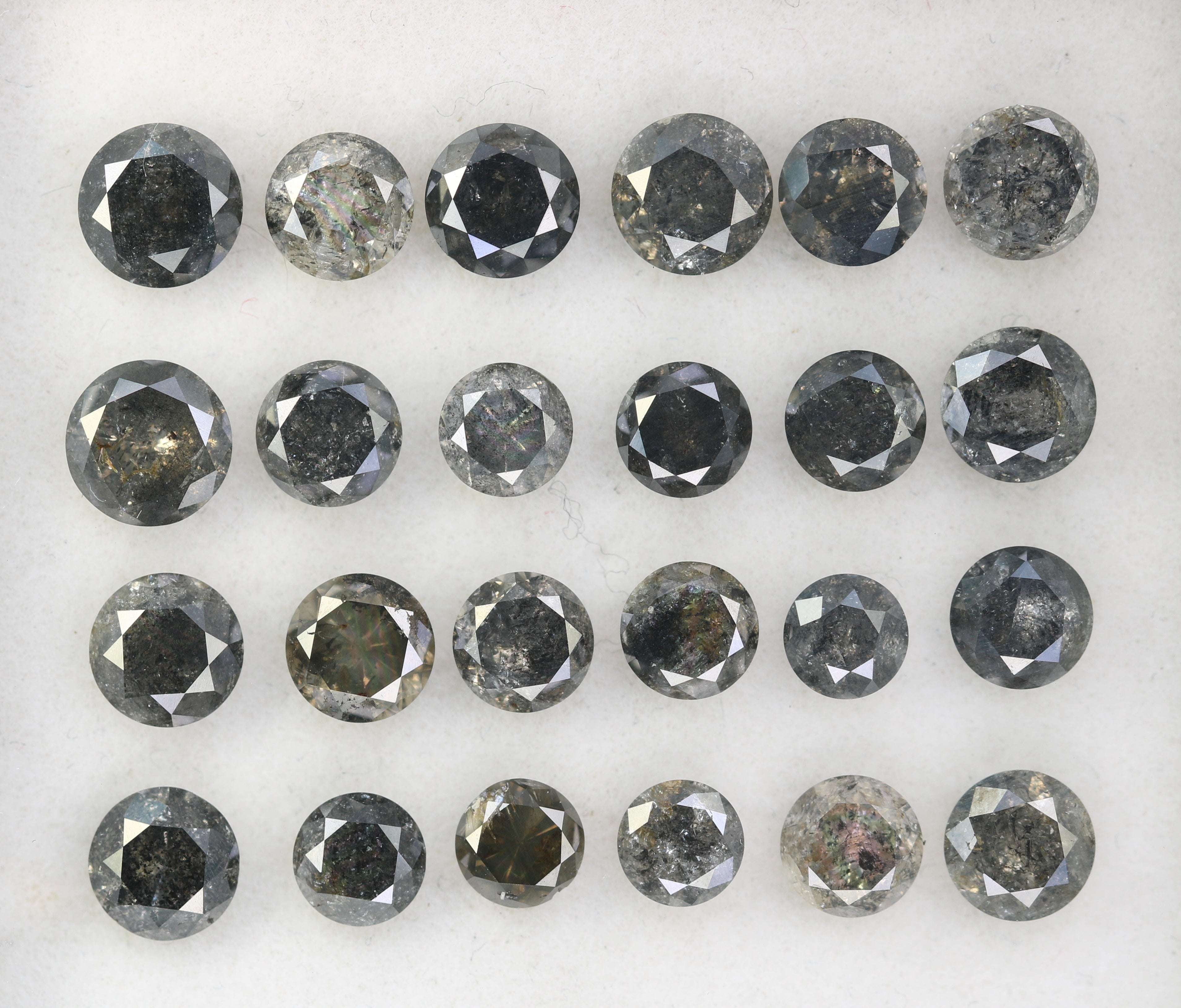 Loose Round Brilliant Cut Salt And Pepper Diamond For Engagement Ring