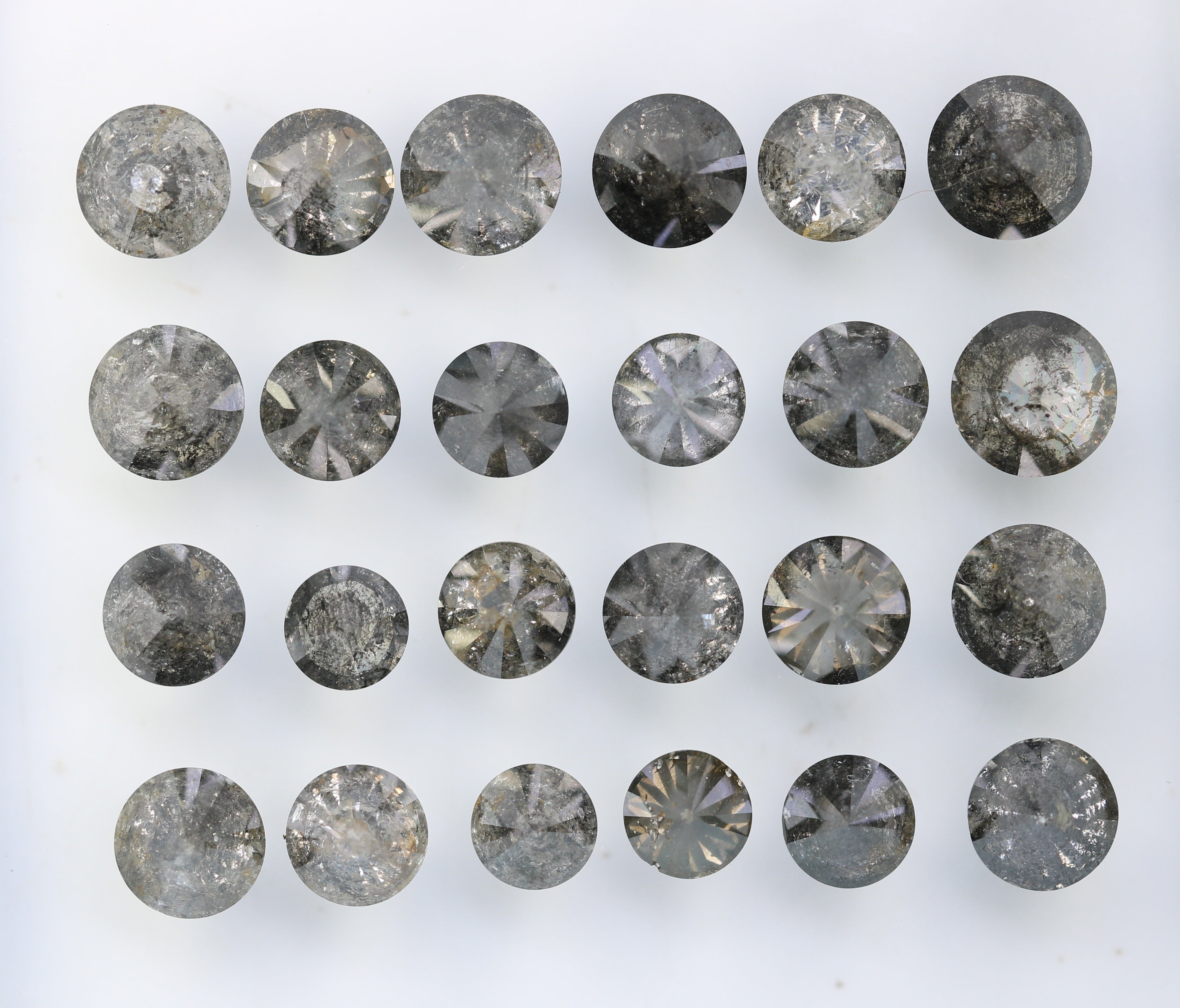 Loose Round Brilliant Cut Salt And Pepper Diamond For Engagement Ring