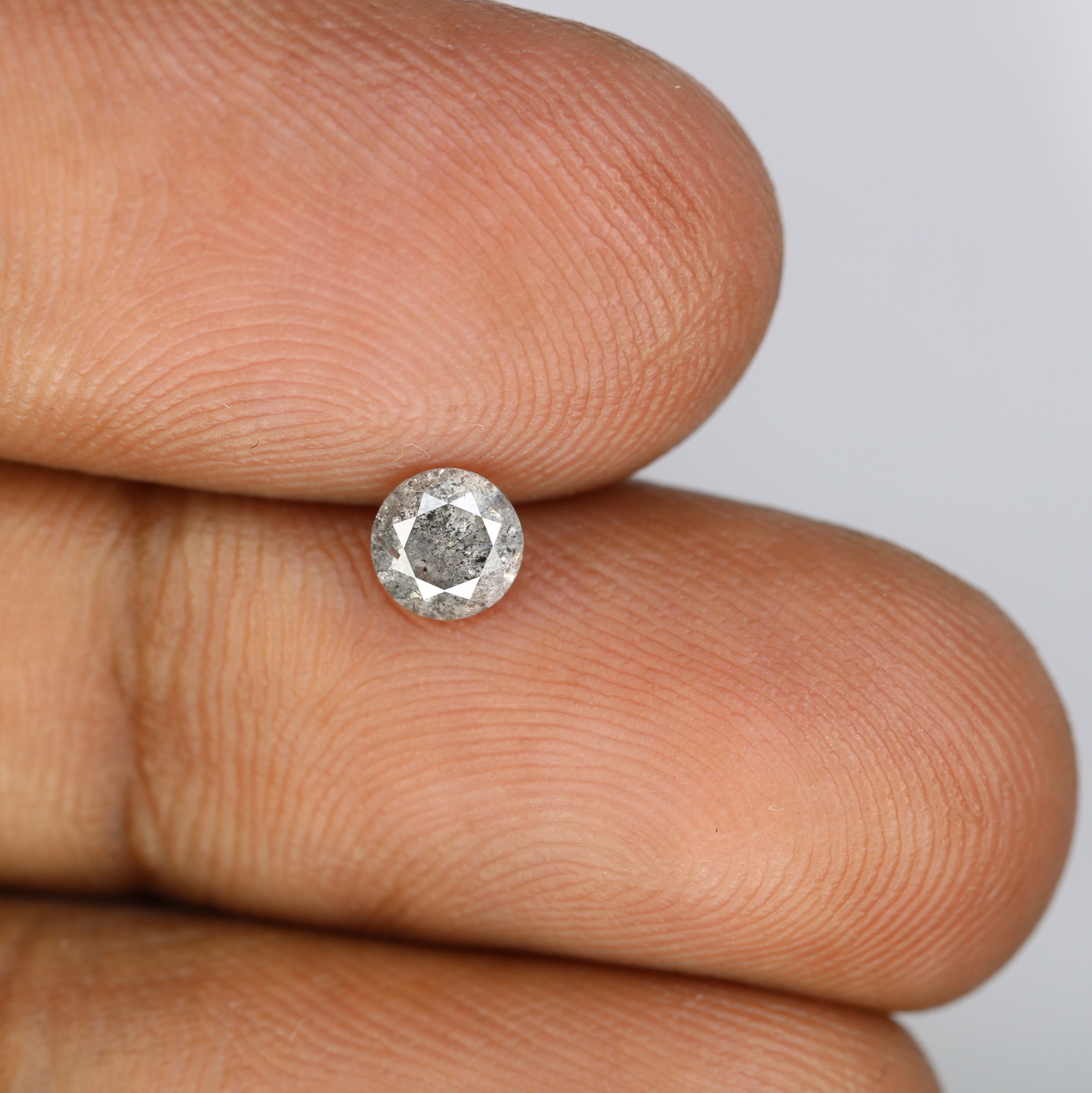 0.47 CT Round Brilliant Cut Salt And Pepper Loose Diamond For Engagement Ring