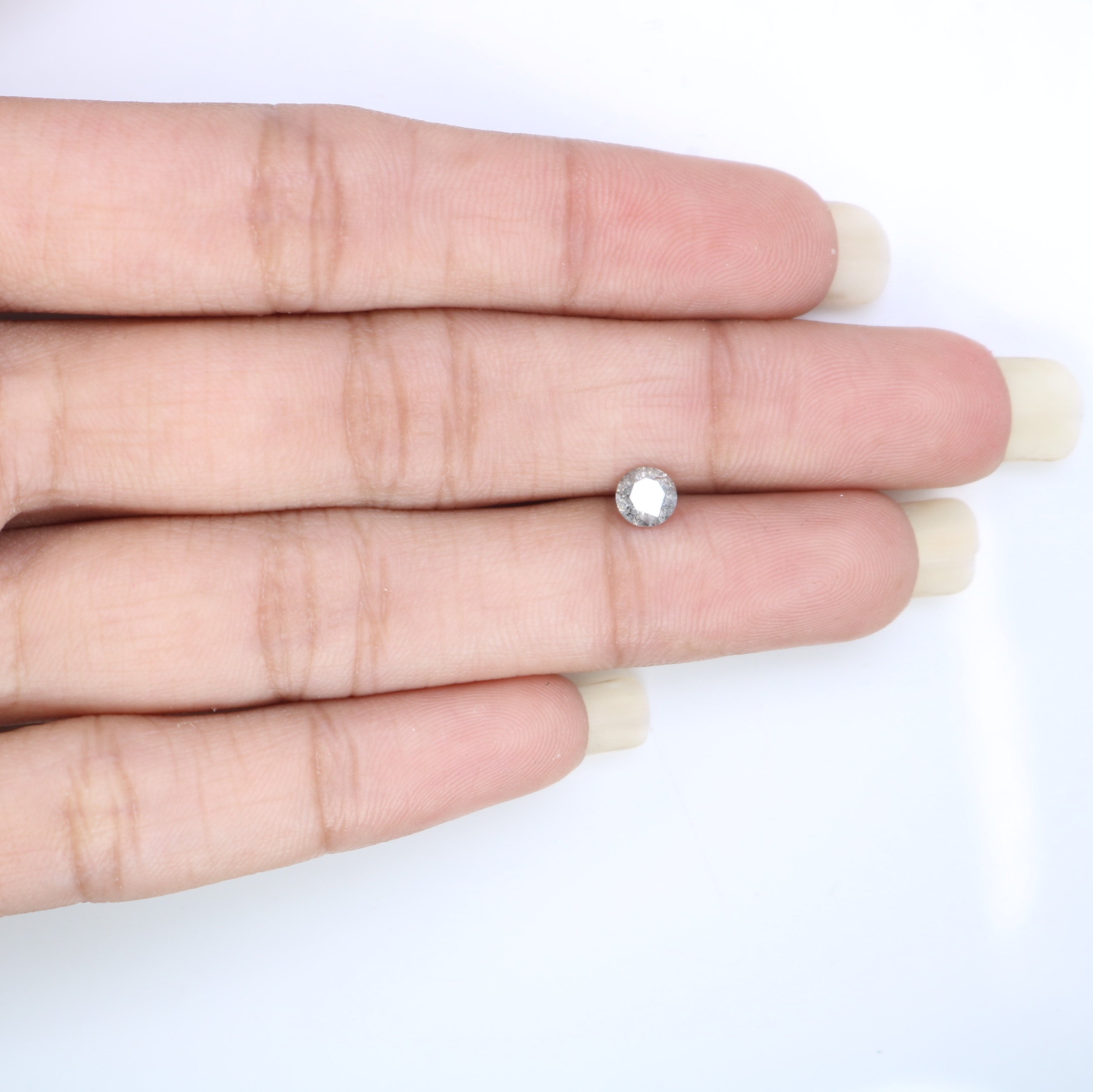 0.47 CT Round Brilliant Cut Salt And Pepper Loose Diamond For Engagement Ring