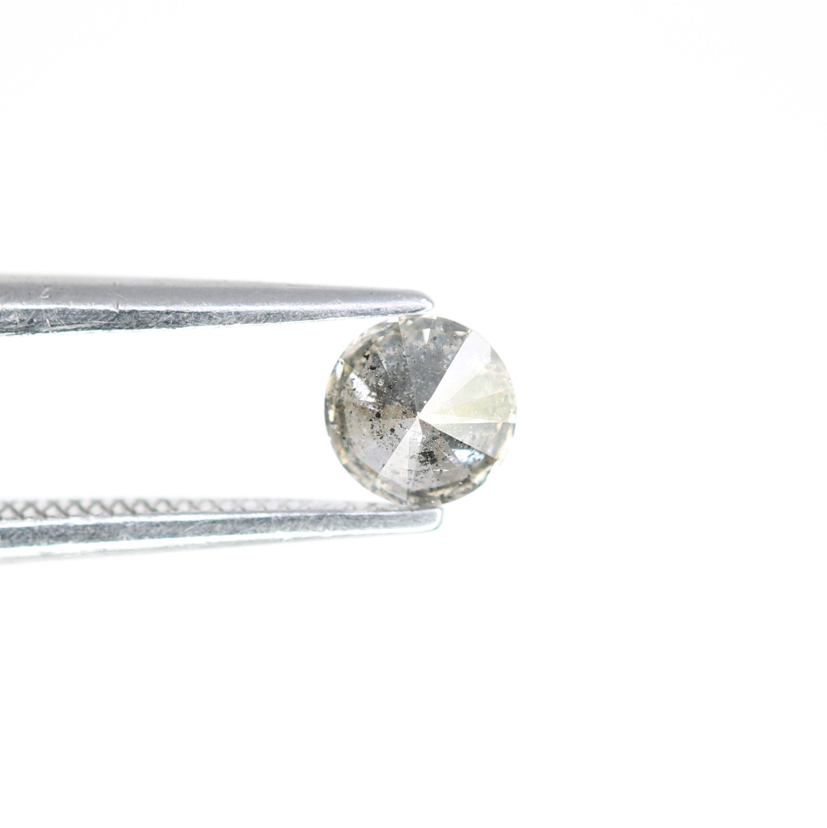 0.37 CT Round Brilliant Cut Salt And Pepper Diamond For Engagement Ring