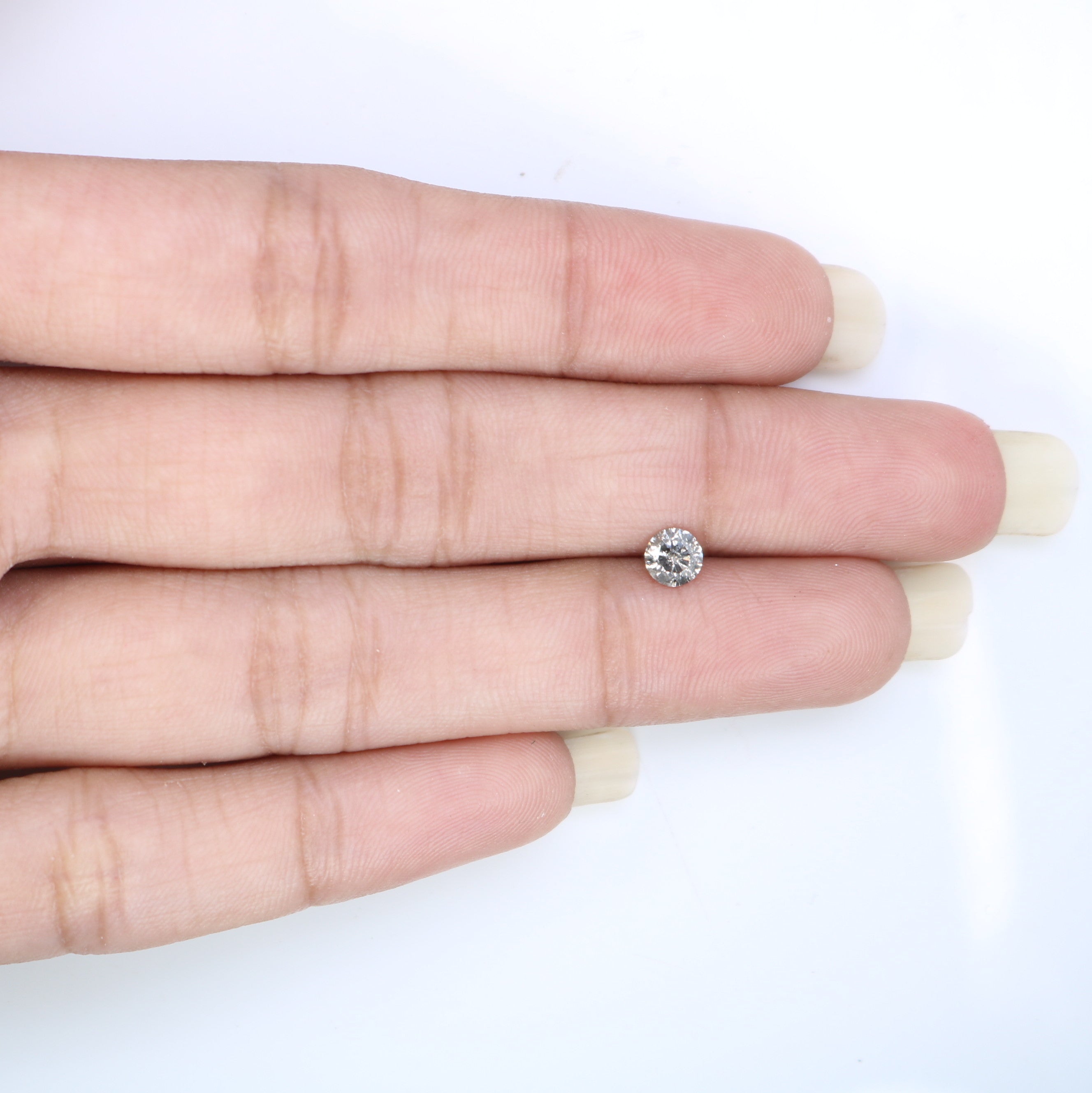 0.37 CT Round Brilliant Cut Salt And Pepper Diamond For Engagement Ring