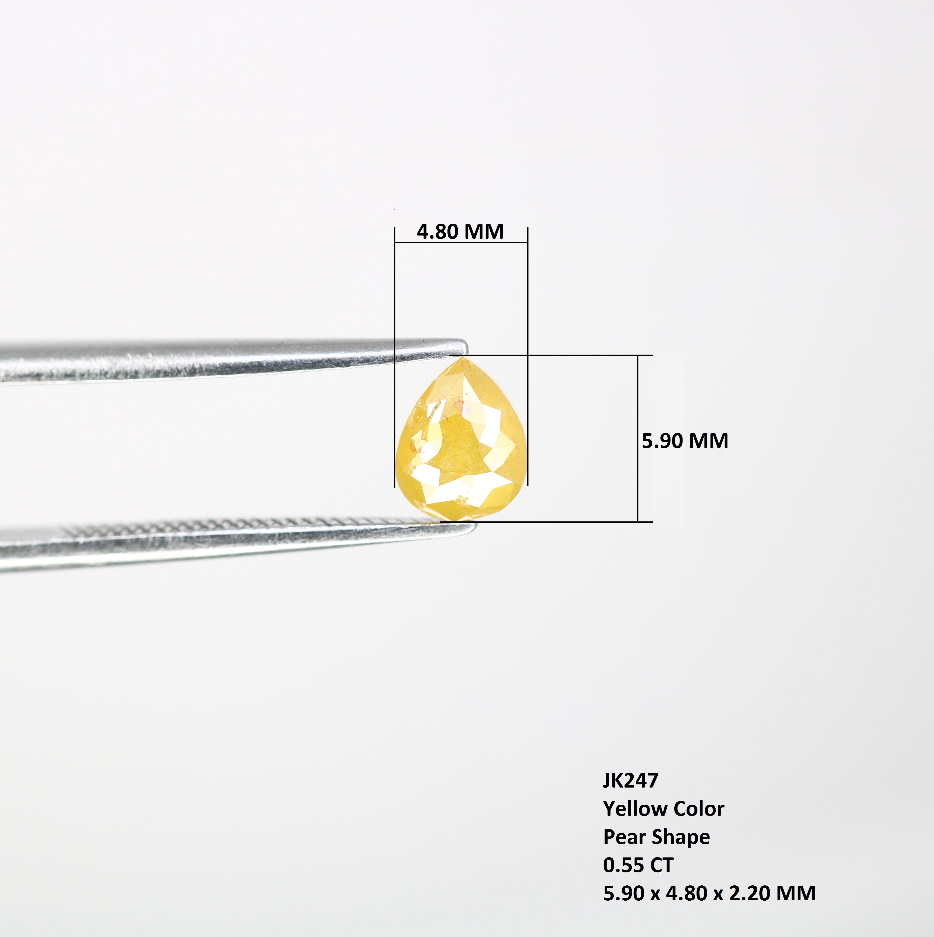 0.55 CT Pear Shape 5.90 MM Fancy Yellow Color Diamond For Designer Jewelry