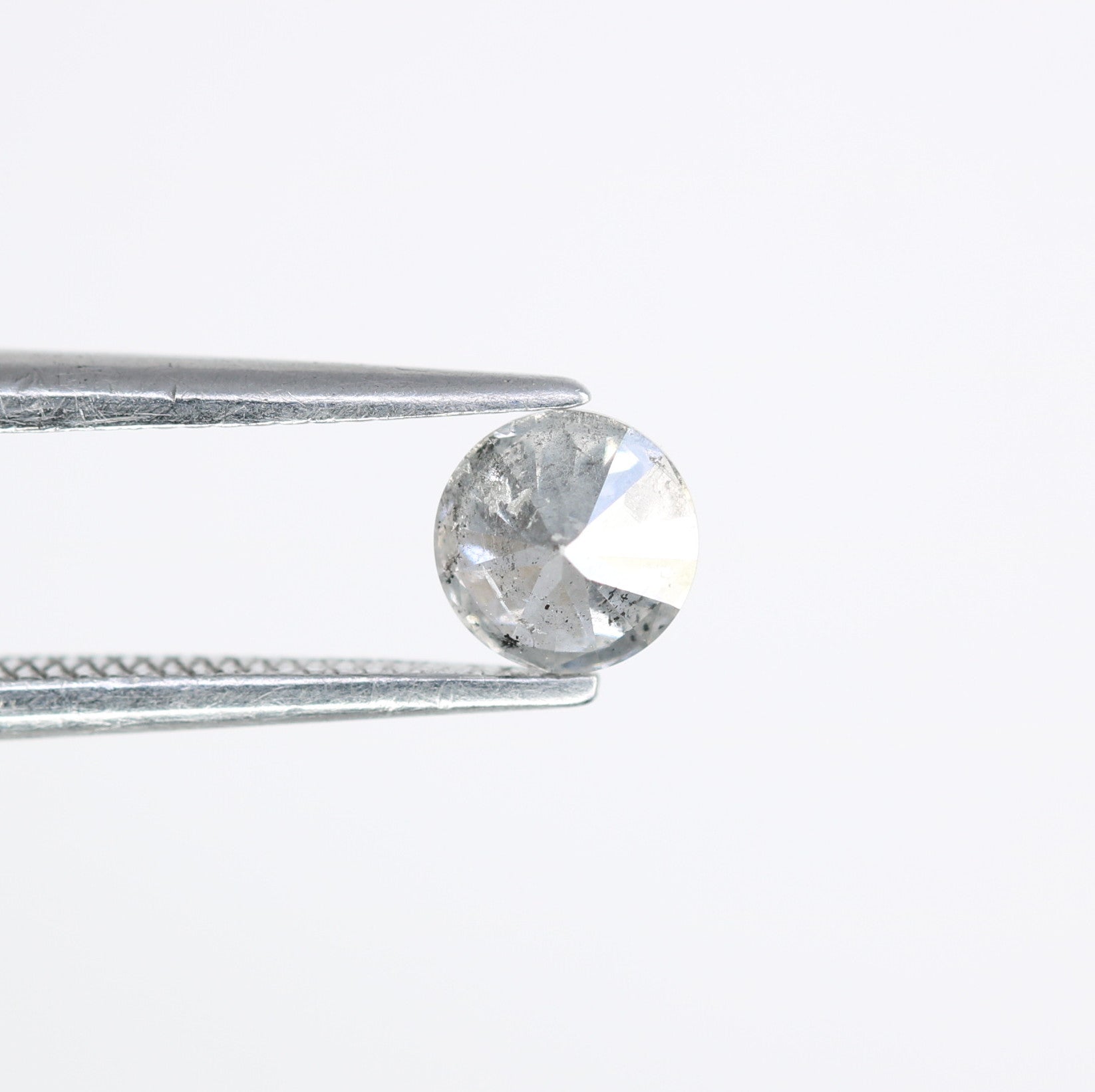 0.43 CT Natural Salt And Pepper 4.70 x 2.90 MM Round Brilliant Cut Diamond For Engagement Ring