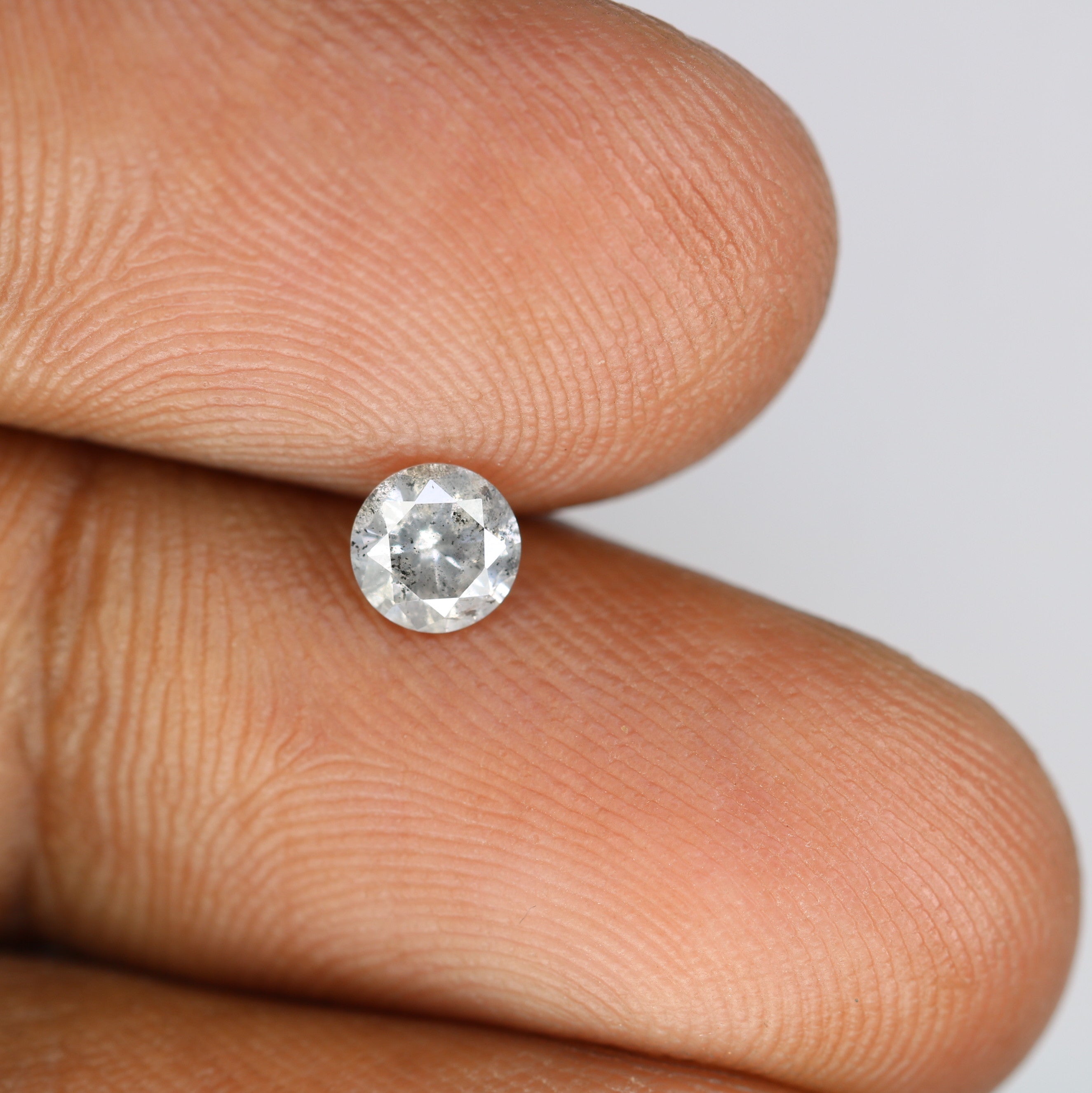 0.43 CT Natural Salt And Pepper 4.70 x 2.90 MM Round Brilliant Cut Diamond For Engagement Ring